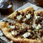 Savor Homemade Sausage Pizza with Caramelized Onions & Goat Cheese 2 Sausage Pizza with Caramelized Onions and Goat Cheese