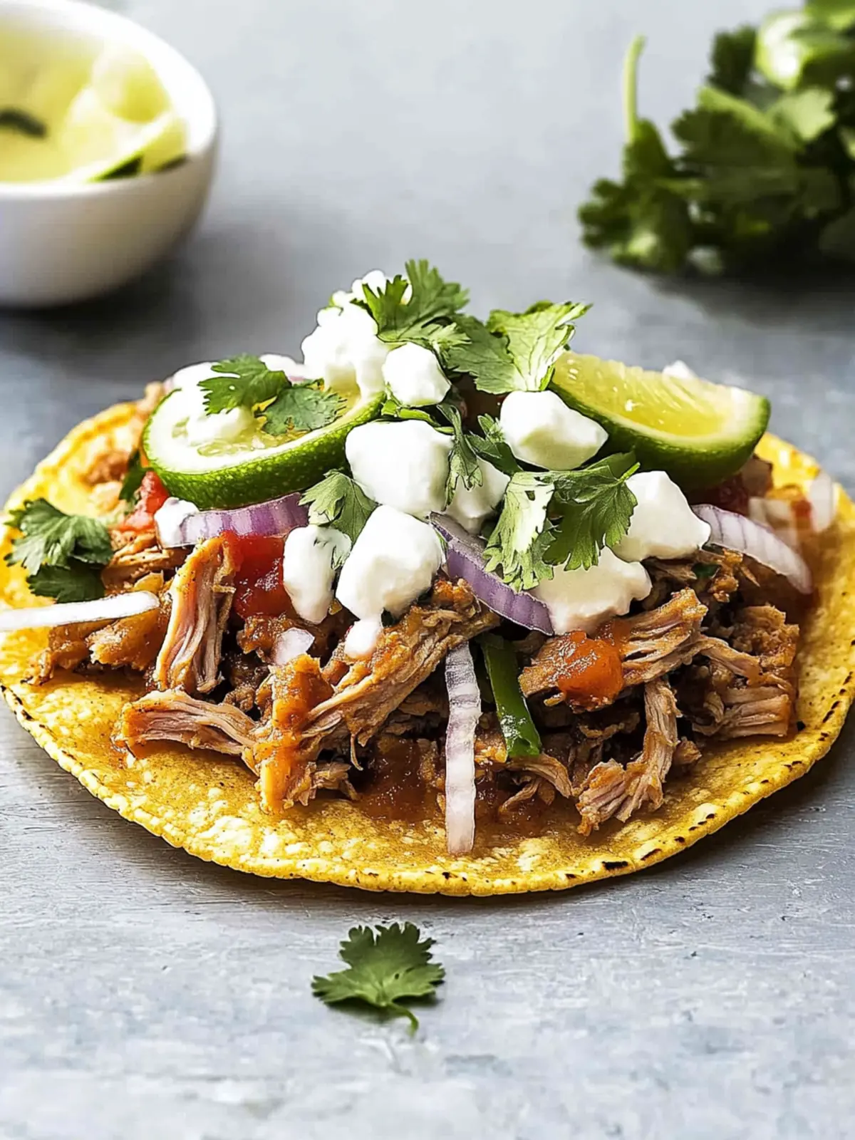 Easy Pork Carnitas Tostadas: Quick Fix for Flavor Cravings 2 Easy Pork Carnitas Tostadas