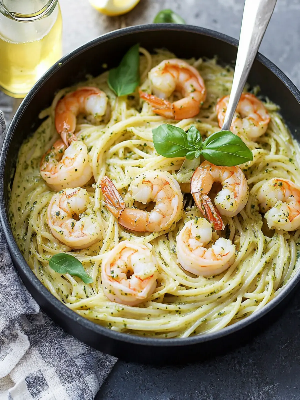 Creamy Pesto Pasta with Shrimp: Your Quick Dinner Delight 3 Creamy Pesto Pasta with Shrimp
