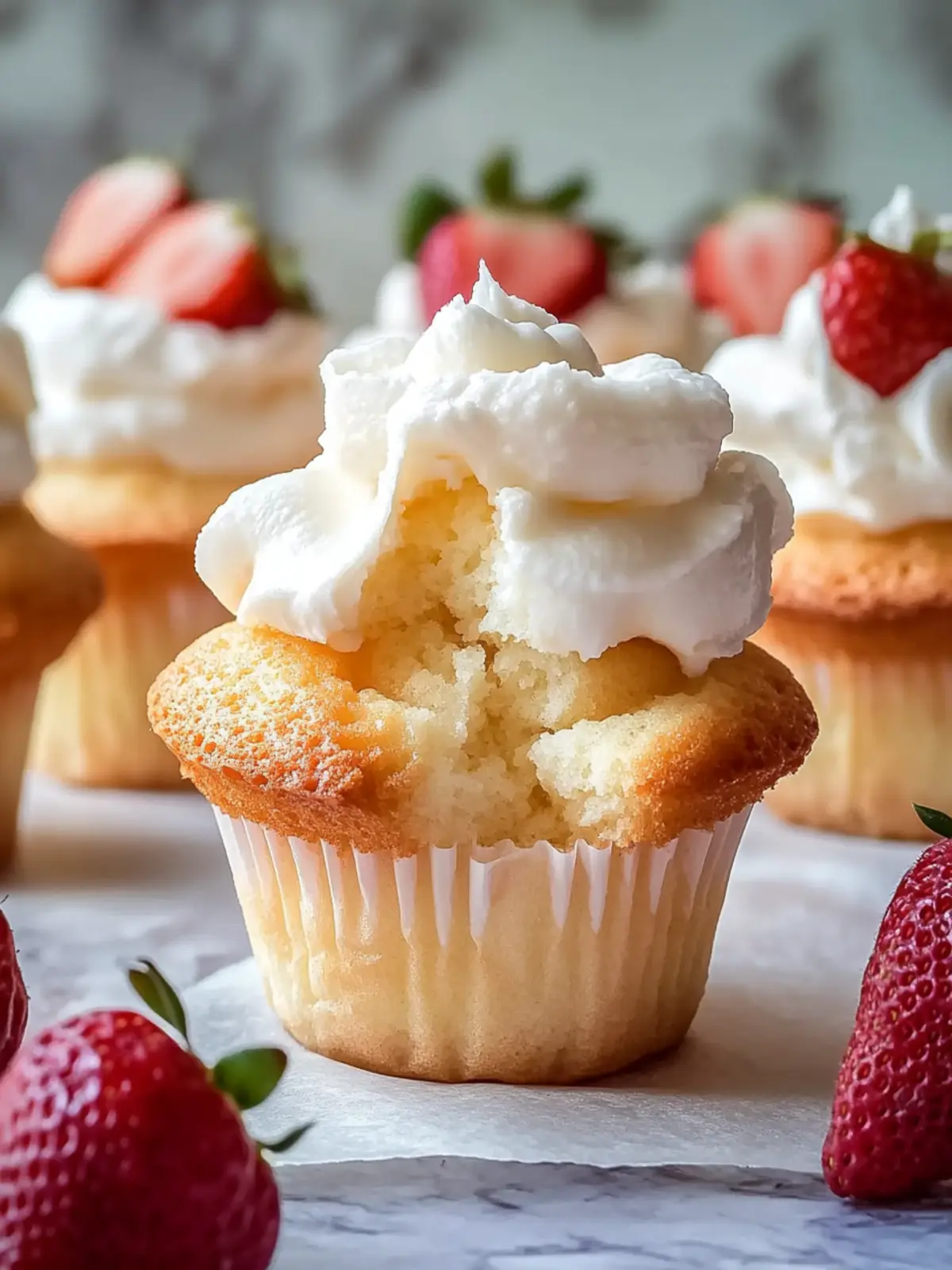 Bourbon Strawberry Angel Food Cupcakes That Melt in Your Mouth 2 Bourbon Strawberry Angel Food Cupcakes