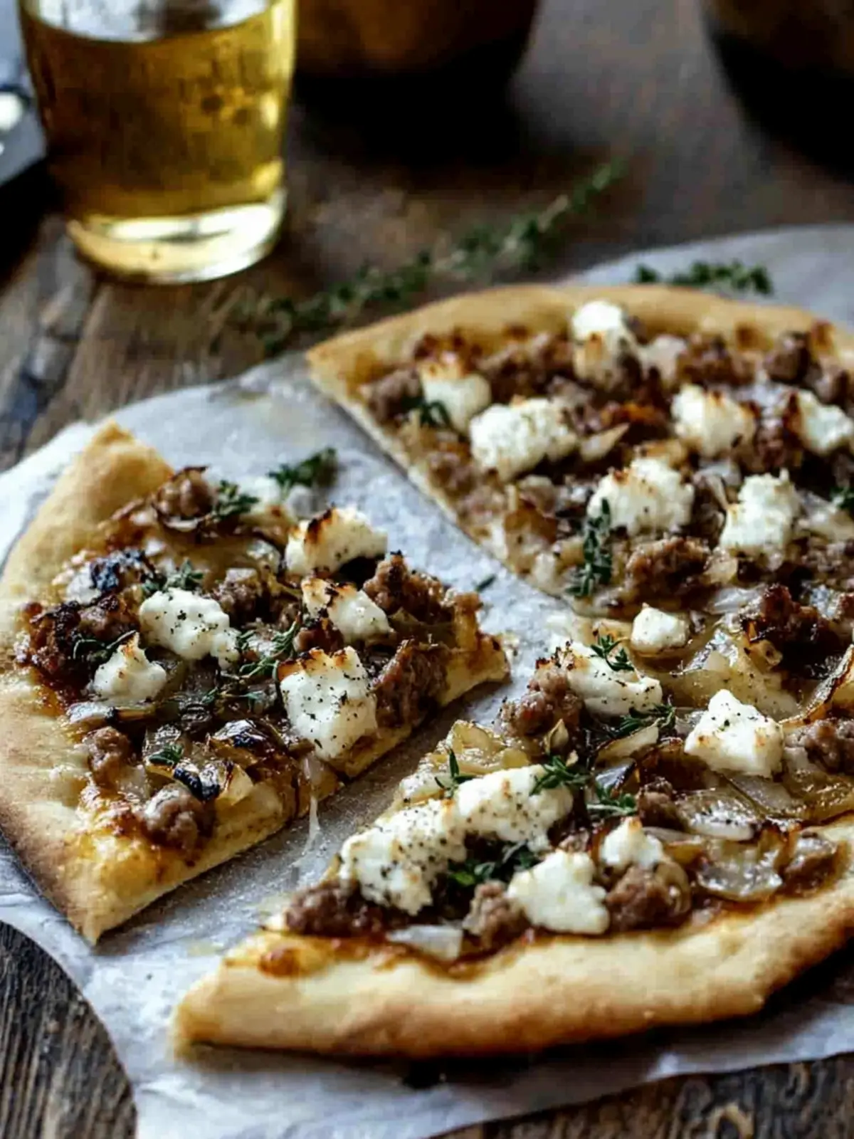 Savor Homemade Sausage Pizza with Caramelized Onions & Goat Cheese 3 Sausage Pizza with Caramelized Onions and Goat Cheese
