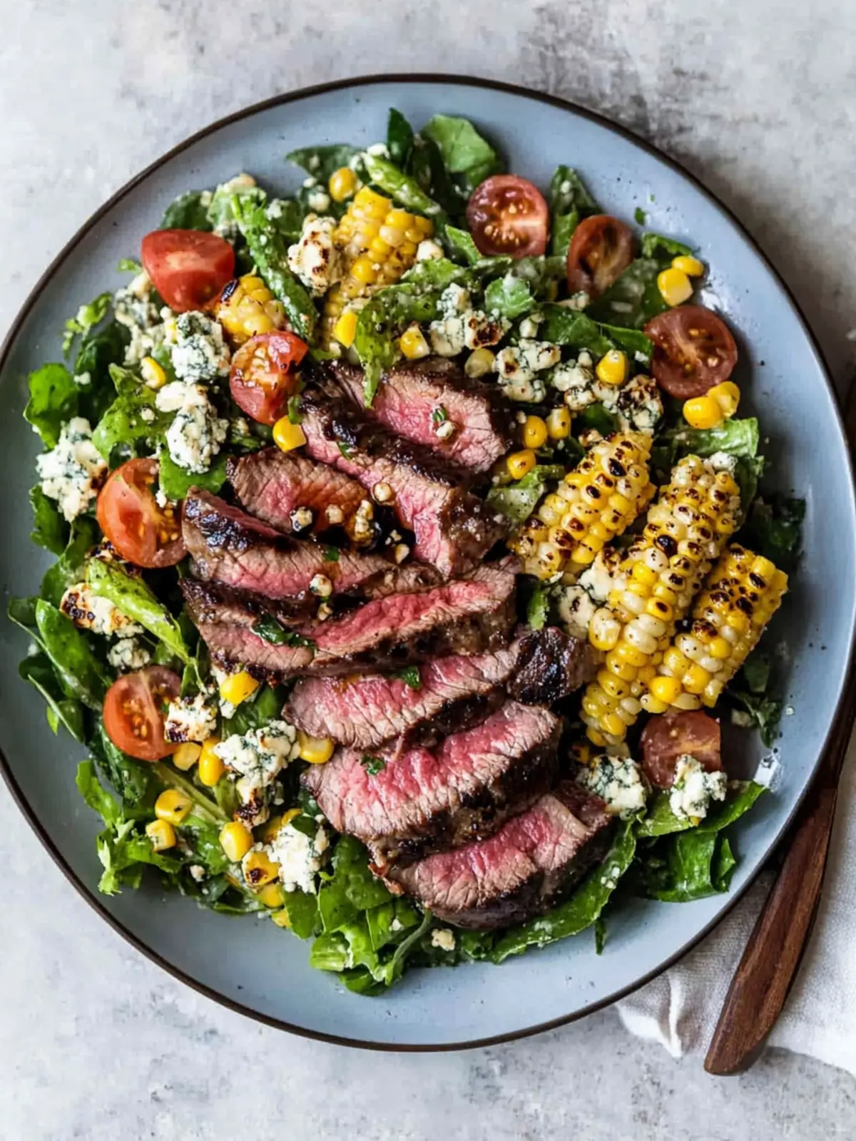 Balsamic Steak Gorgonzola Salad with Grilled Corn Bliss 4 Balsamic Steak Gorgonzola Salad with Grilled Corn