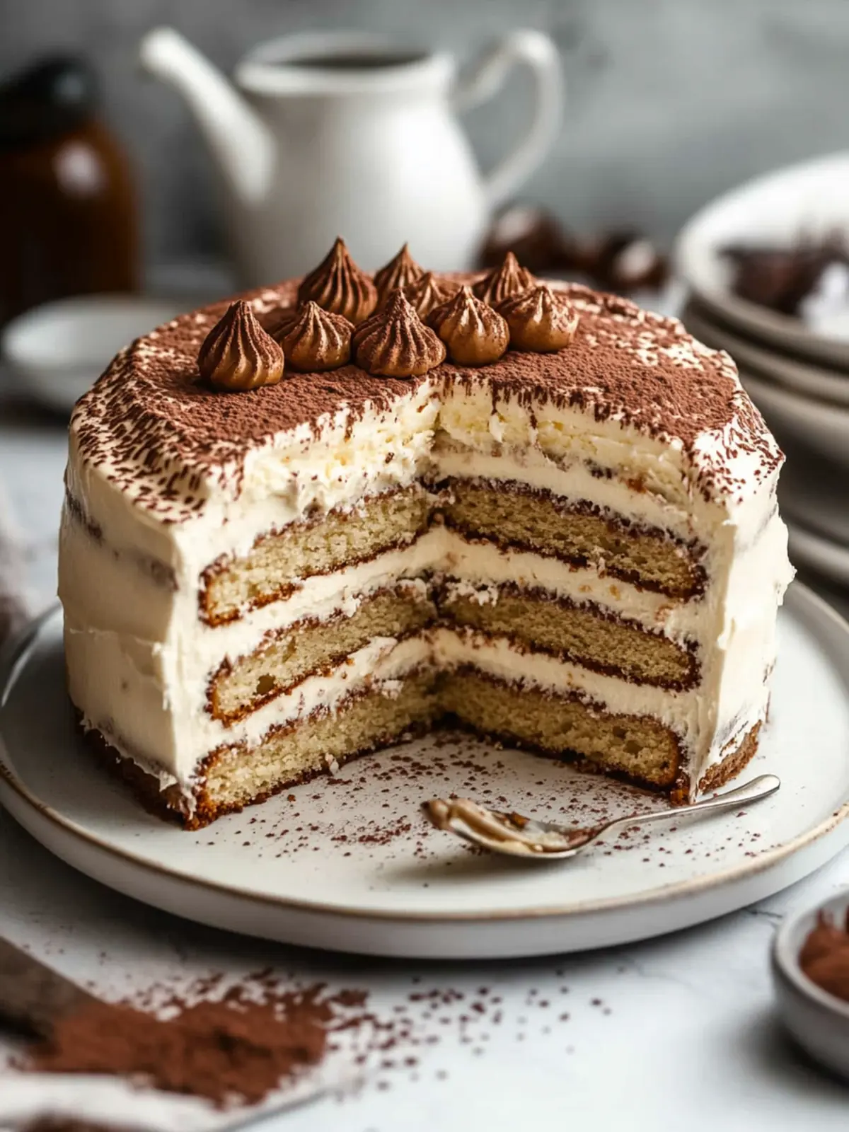 The BEST Tiramisu Cake with Lush Mascarpone Frosting 5 The BEST Tiramisu Cake with Mascarpone Frosting