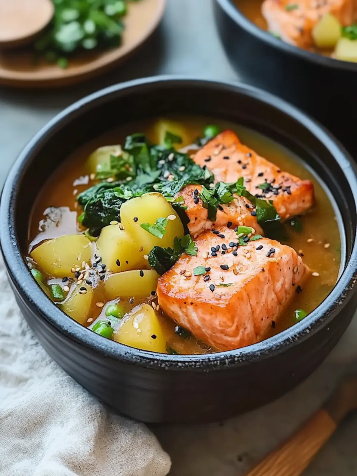 One Pot 20-Minute Miso Salmon Stew for Cozy Nights 2 One Pot 20-Minute Miso Salmon Stew
