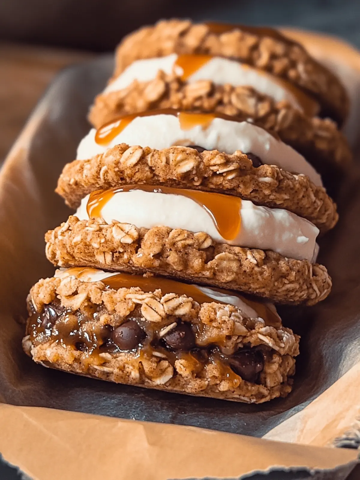Ultimate Salted Caramel Chocolate Chip Oatmeal Cream Pies 4 Salted Caramel Chocolate Chip Oatmeal Cream Pies