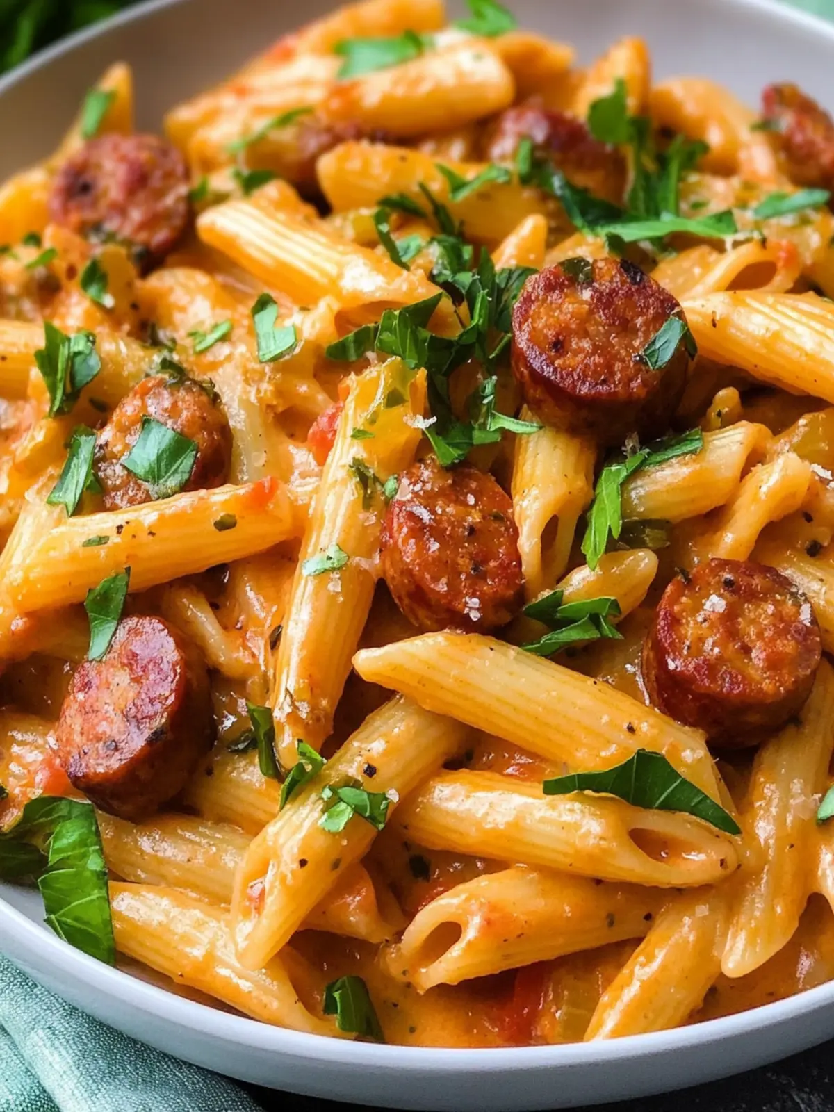 30-Minute One Pot Creamy Cajun Sausage Pasta Bliss 2 One Pot Creamy Cajun Sausage Pasta (30-Minutes)