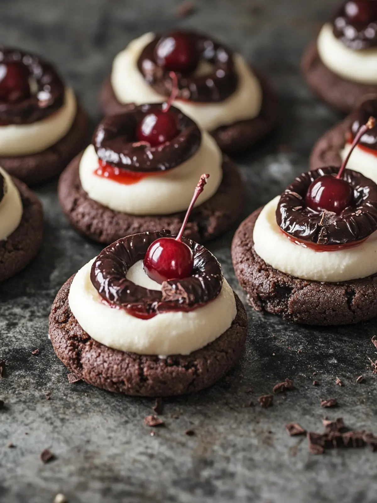 Gourmet Black Forest Cherry Cookies with White Chocolate Cream Delight 2 Gourmet Black Forest Cherry Cookies with White Chocolate Cream