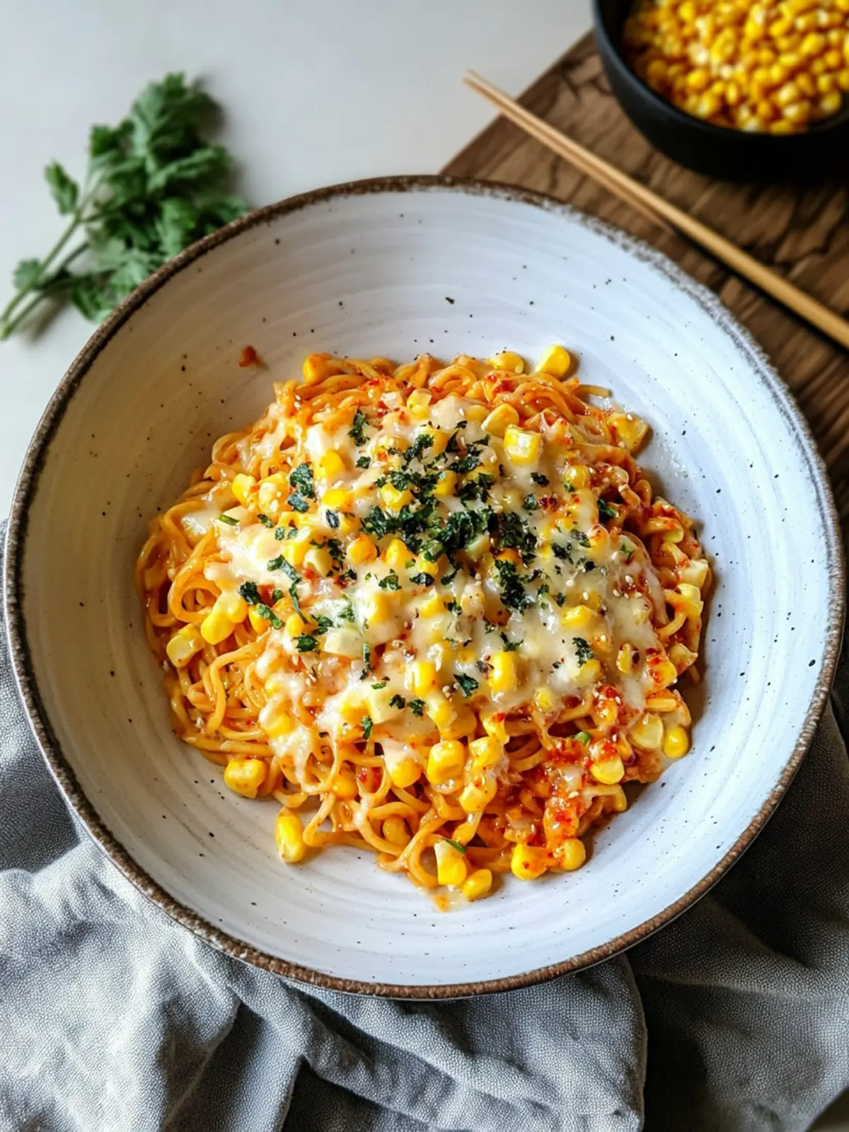Spicy Noodles With Korean Corn Cheese: Quick Comfort Food Delight 4 Spicy Noodles With Korean Corn Cheese