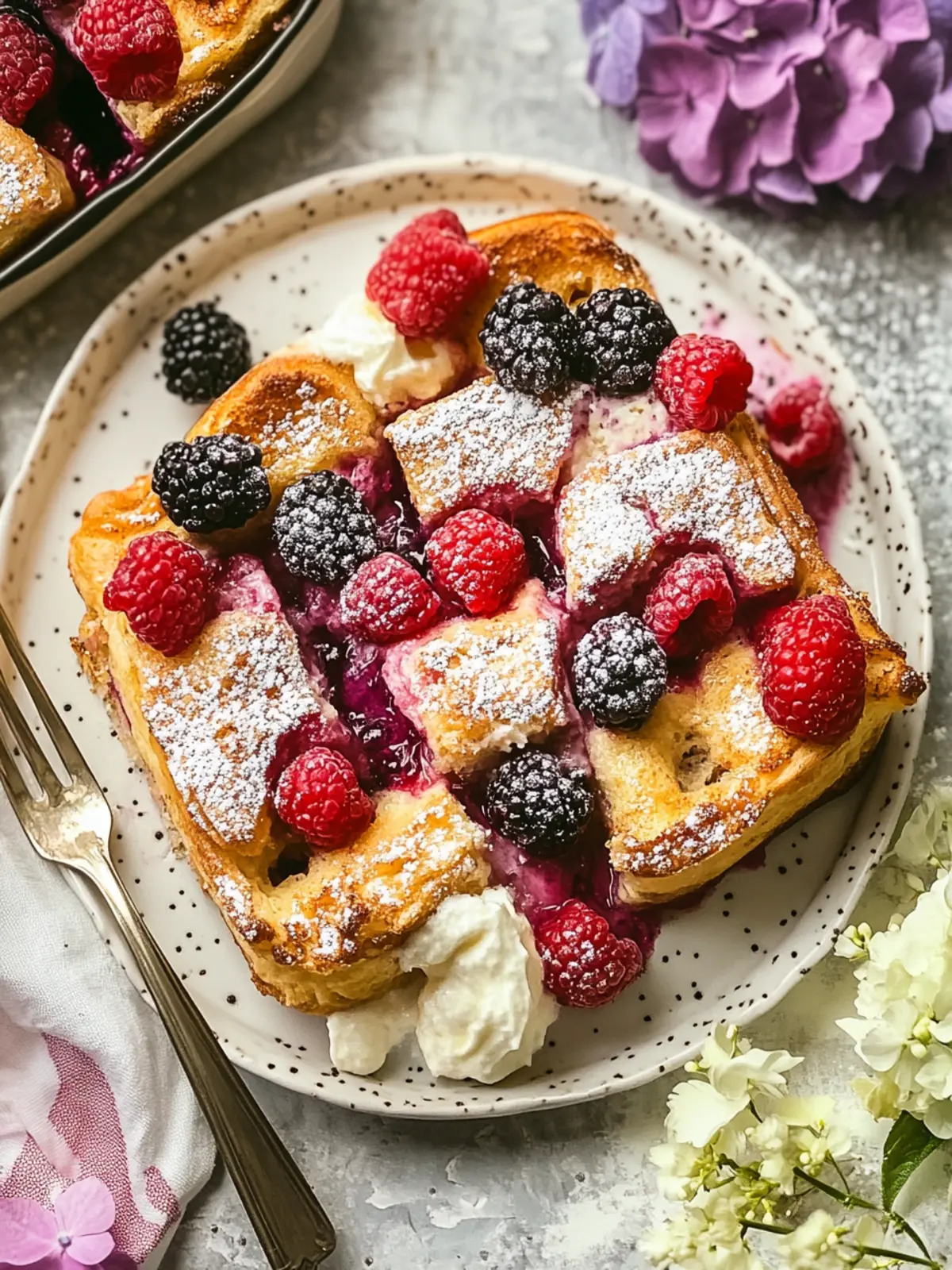 Berries & Cream French Toast Casserole for Lazy Brunch Mornings 3 Berries & Cream French Toast Casserole