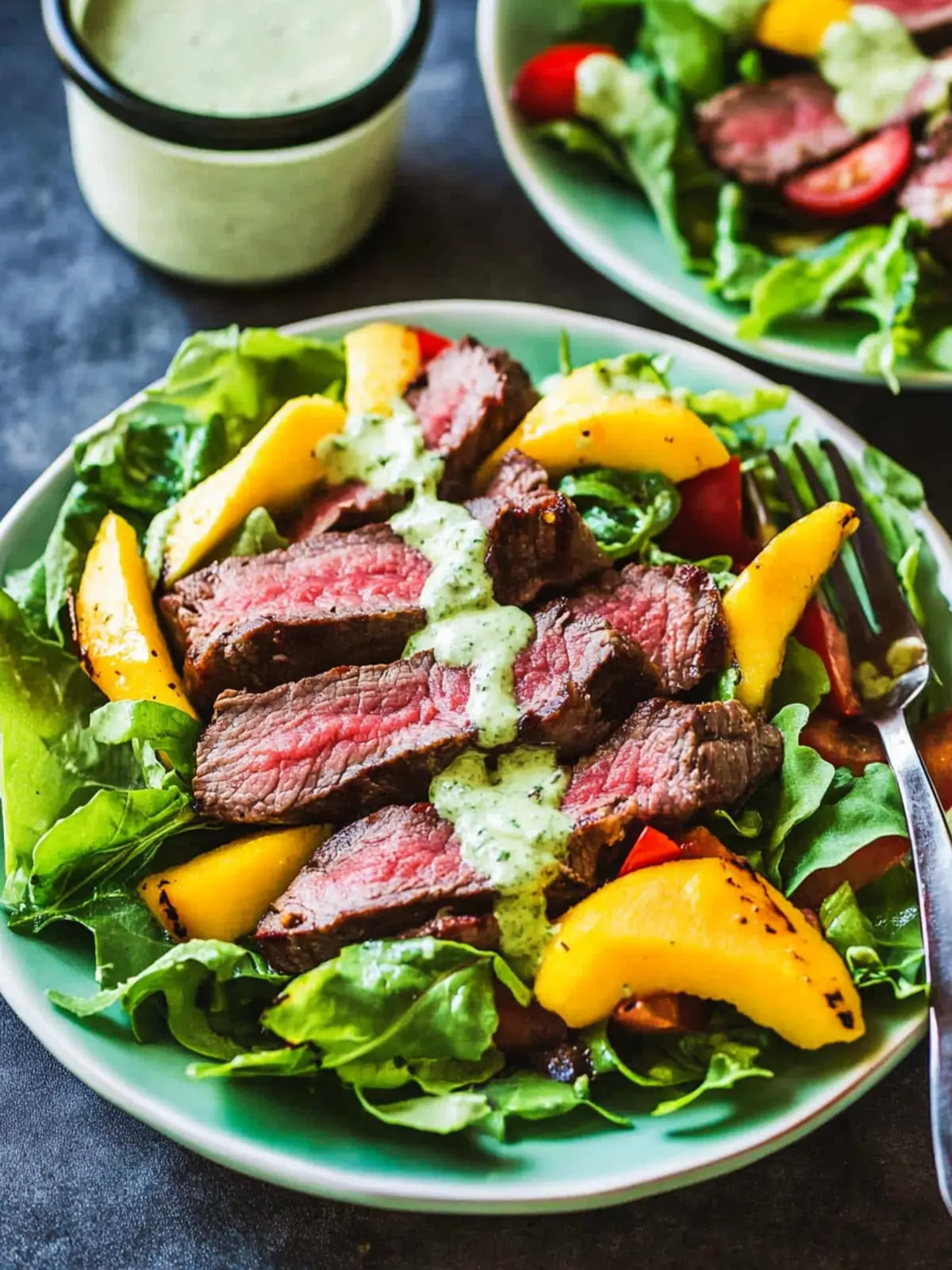 Grilled Steak and Mango Salad with Avocado Ranch Bliss 5 Grilled Steak and Mango Salad