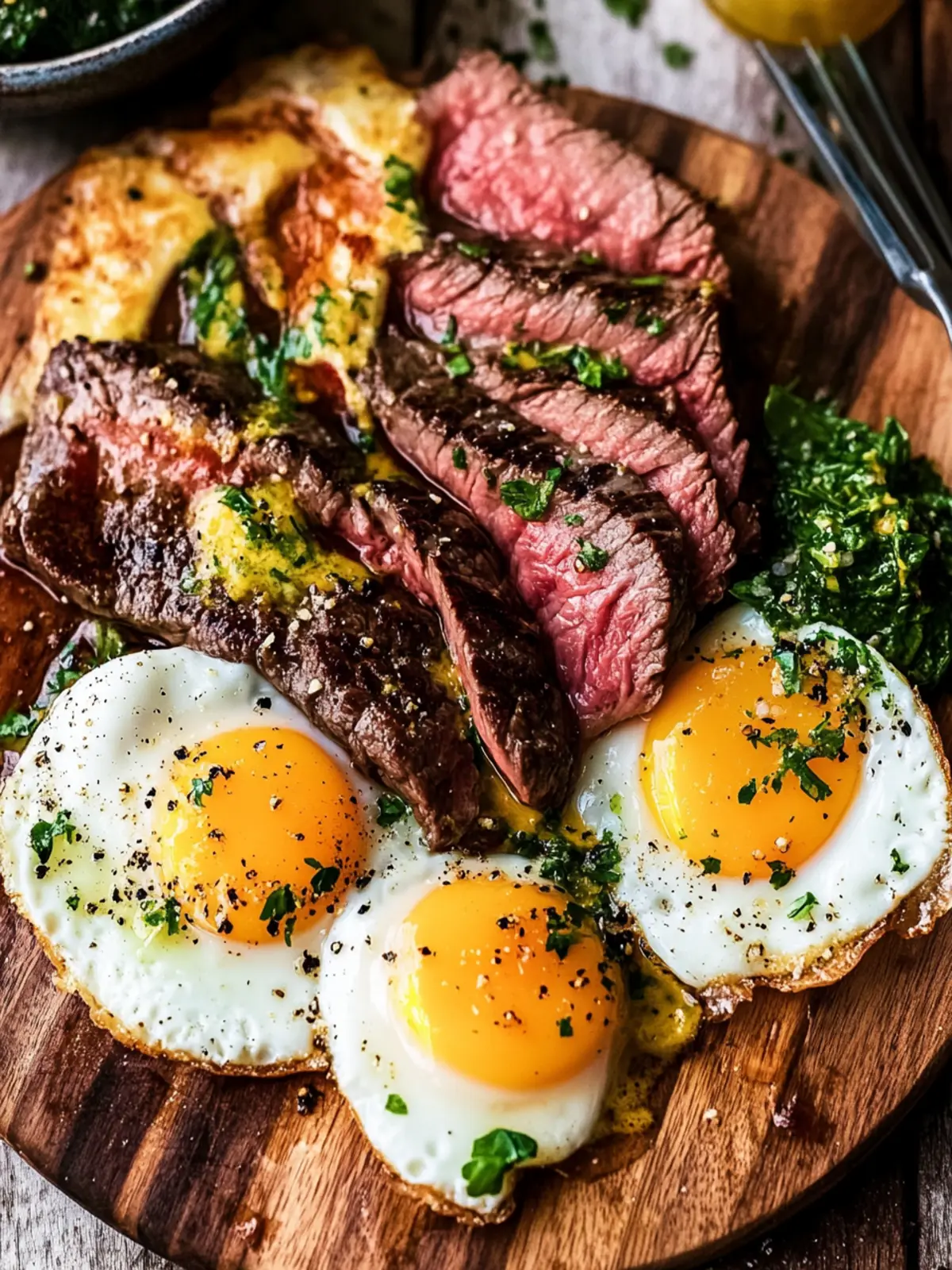 Savor Steak and Sunny Side Up Eggs for a Hearty Breakfast 2 Steak and Sunny Side Up Eggs for Breakfast