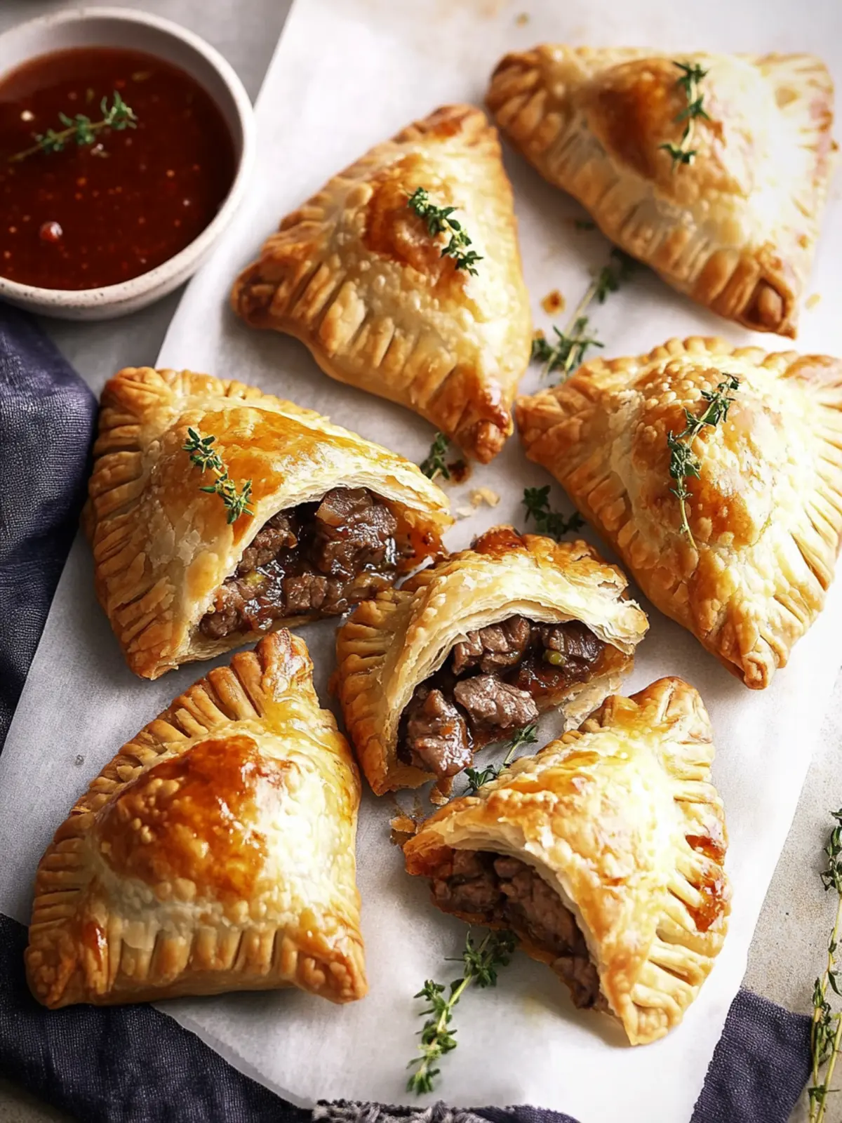 Beef Wellington Turnovers with Sweet Chili Wine Sauce Magic 3 Beef Wellington Turnovers with Sweet Chili Wine Sauce