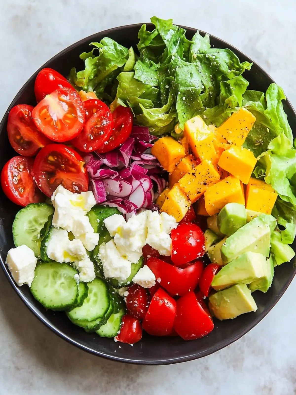 Delicious Healthy Dinner Salad with Roasted Potatoes and Feta 2 Healthy Dinner Salad