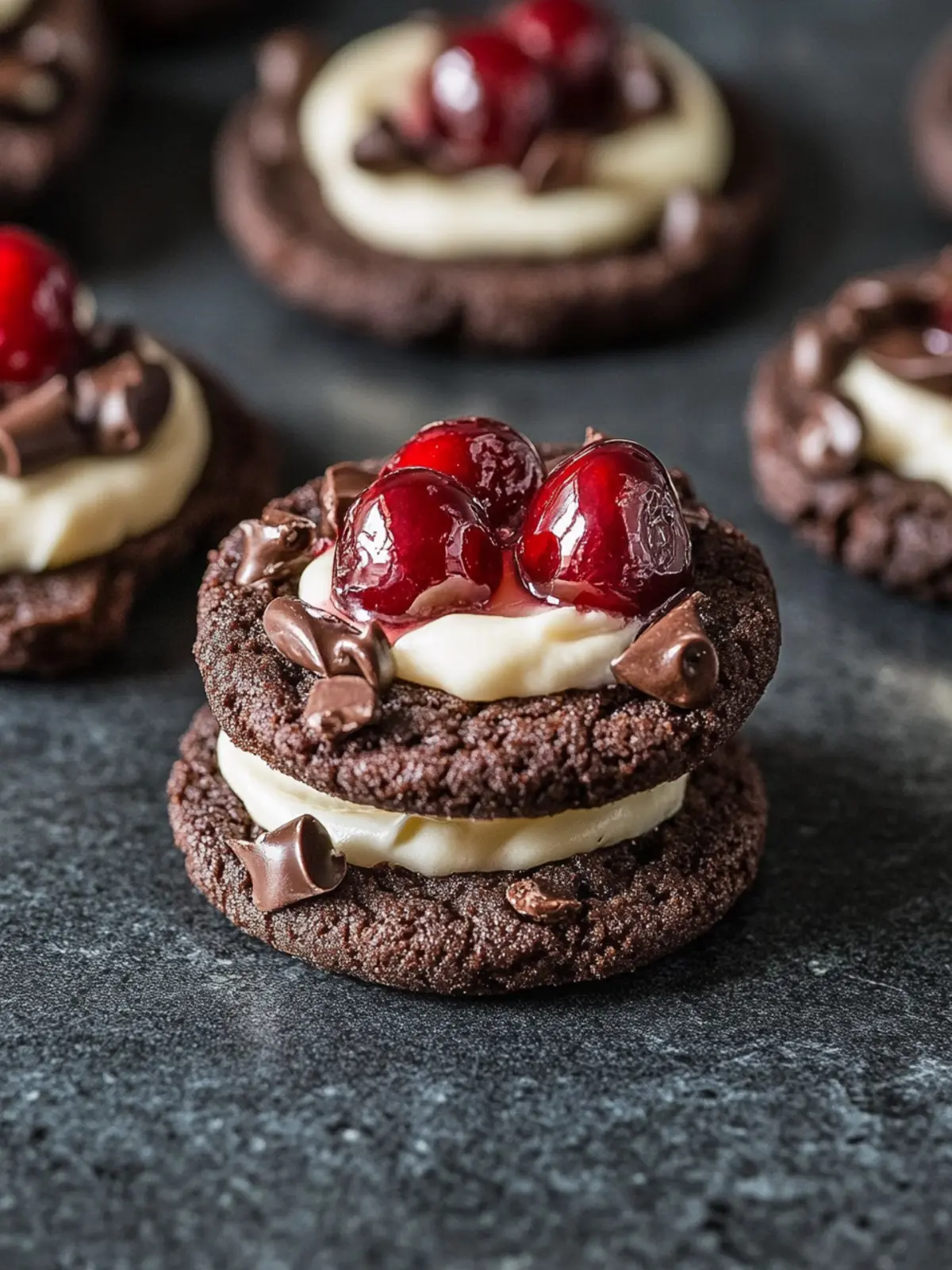 Gourmet Black Forest Cherry Cookies with White Chocolate Cream Delight 4 Gourmet Black Forest Cherry Cookies with White Chocolate Cream