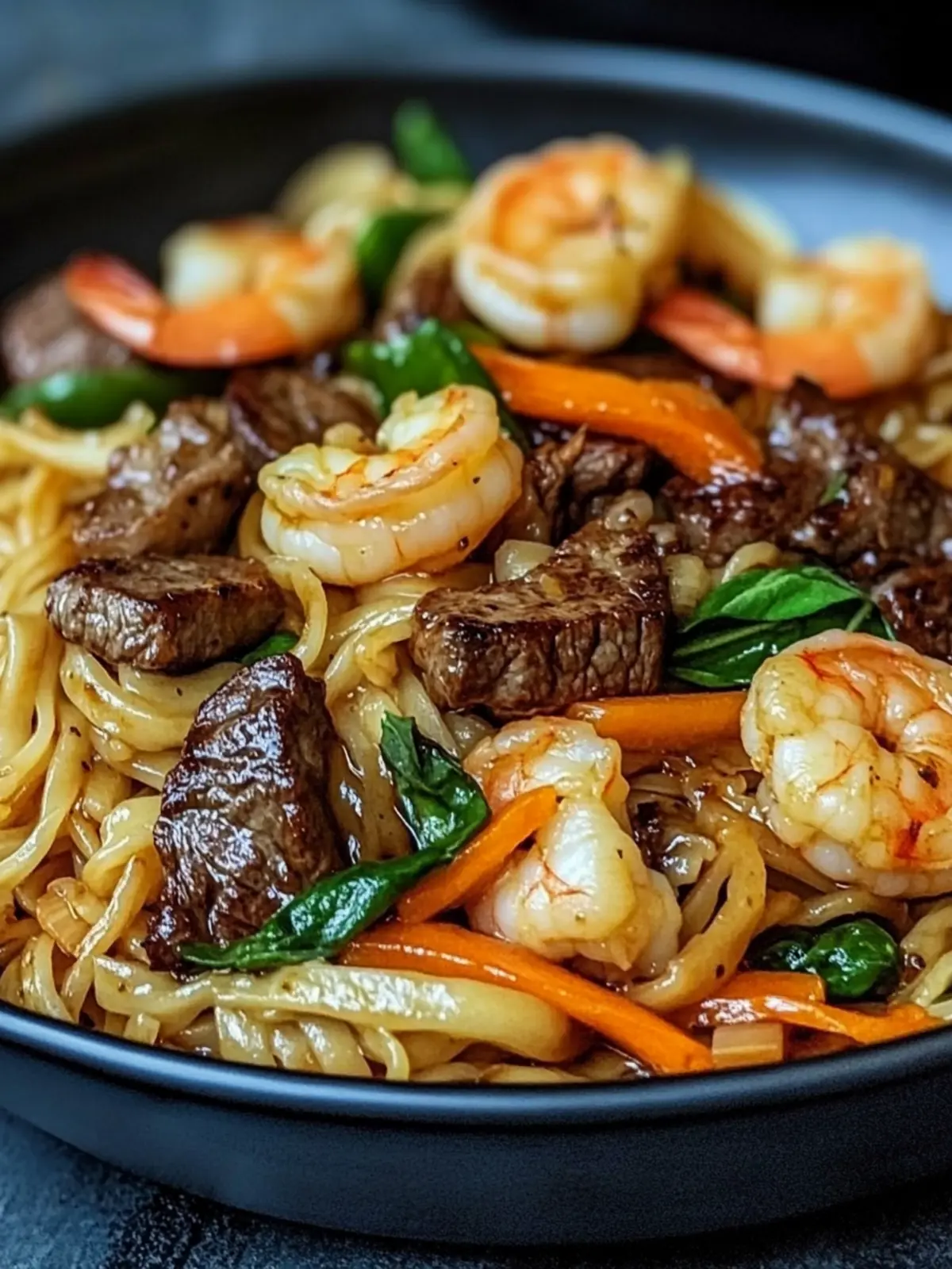 Savor Homemade Steak & Shrimp Stir-Fried Noodles Tonight 3 Steak & Shrimp Stir-Fried Noodles