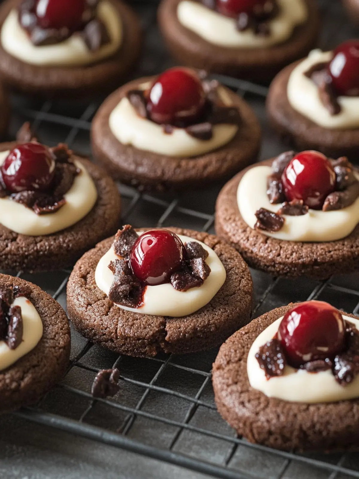 Gourmet Black Forest Cherry Cookies with White Chocolate Cream Delight 3 Gourmet Black Forest Cherry Cookies with White Chocolate Cream