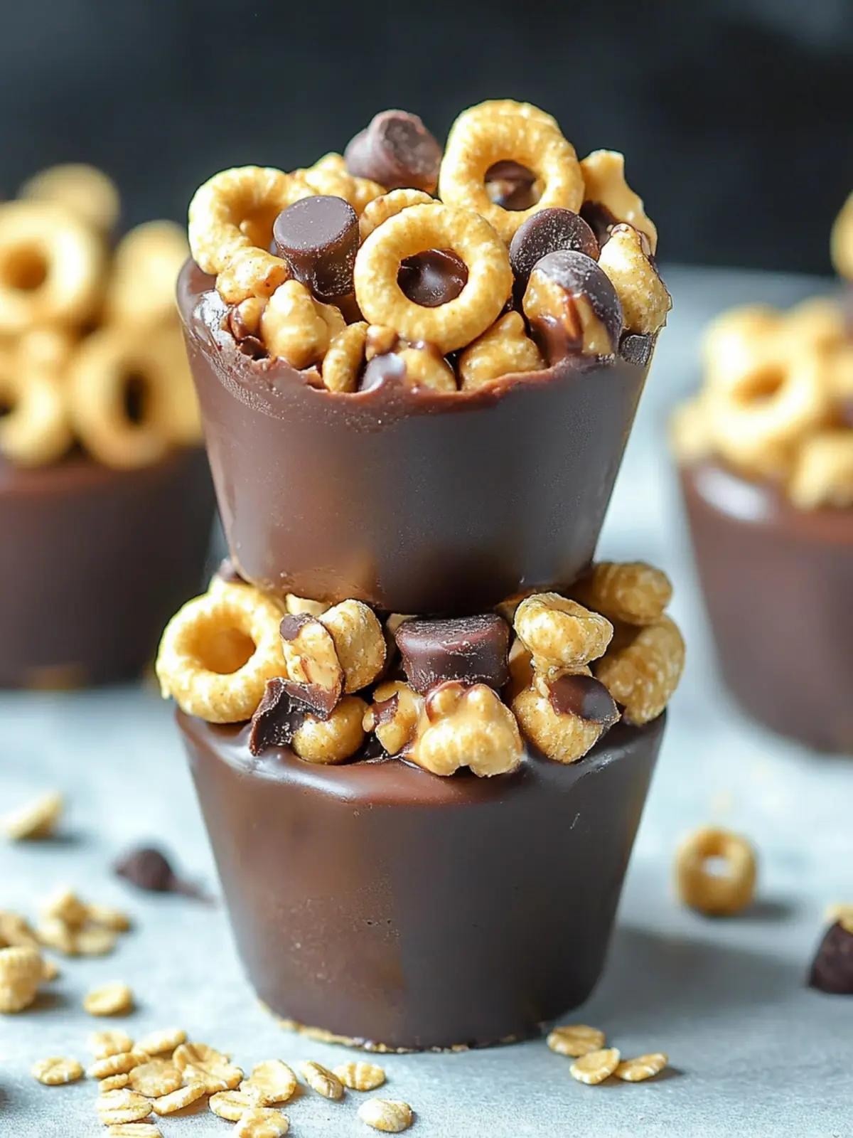 Delicious No-Bake Chocolate Peanut Butter Cheerios Cups 5 Chocolate Peanut Butter Cheerios Cups