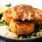 Crispy Shrimp and Salmon Cakes with Zesty Spicy Aioli 2 Shrimp and Salmon Cakes with Spicy Aioli