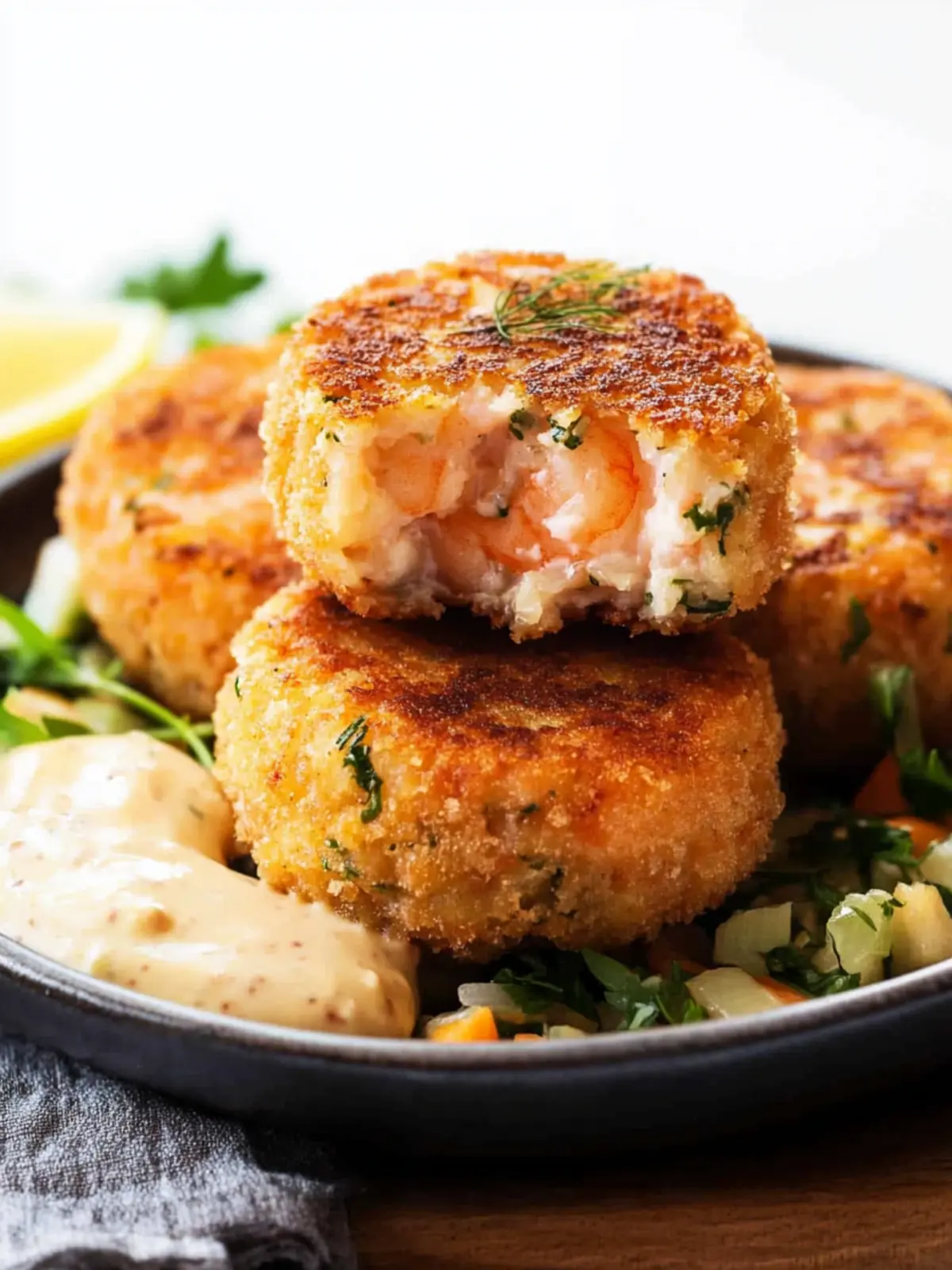 Crispy Shrimp and Salmon Cakes with Zesty Spicy Aioli 5 Shrimp and Salmon Cakes with Spicy Aioli