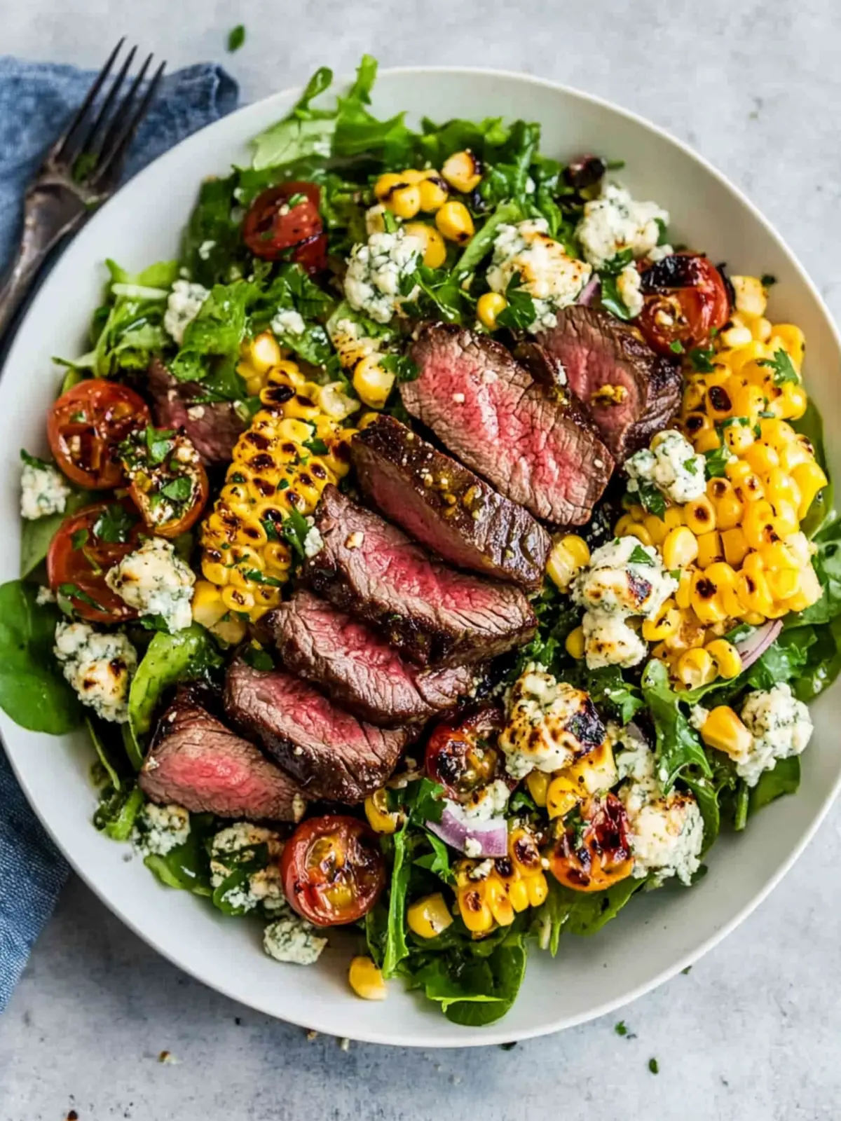 Balsamic Steak Gorgonzola Salad with Grilled Corn Bliss 3 Balsamic Steak Gorgonzola Salad with Grilled Corn