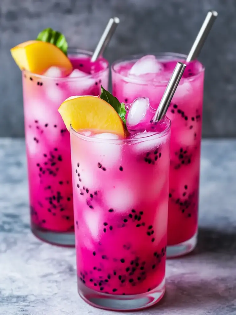 Homemade Mango Dragonfruit Lemonade