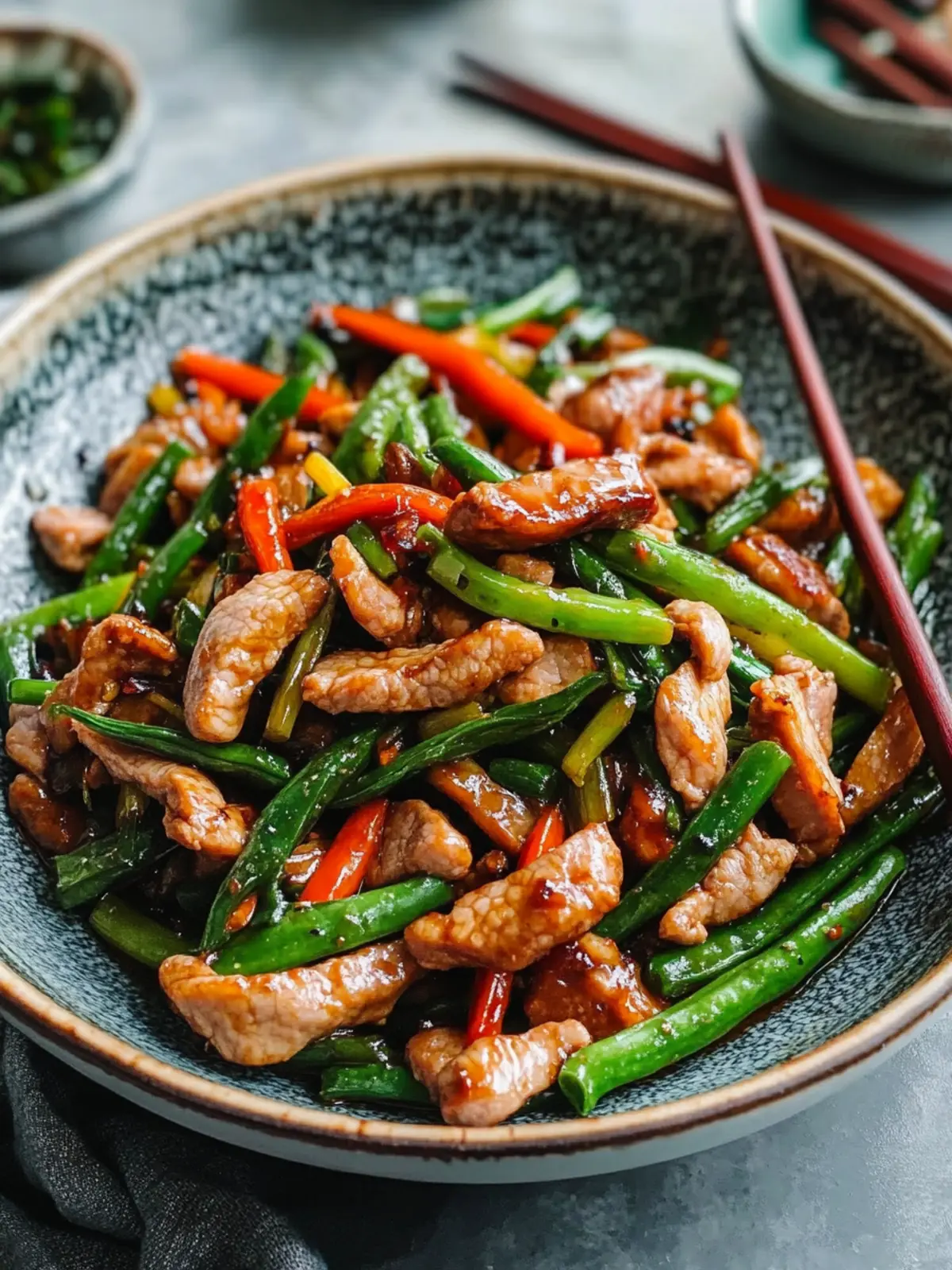 Savory Garlic Scape Stir Fry with Pork for Quick Dinners 5 Garlic Scape Stir Fry with Pork (蒜苔炒肉丝)