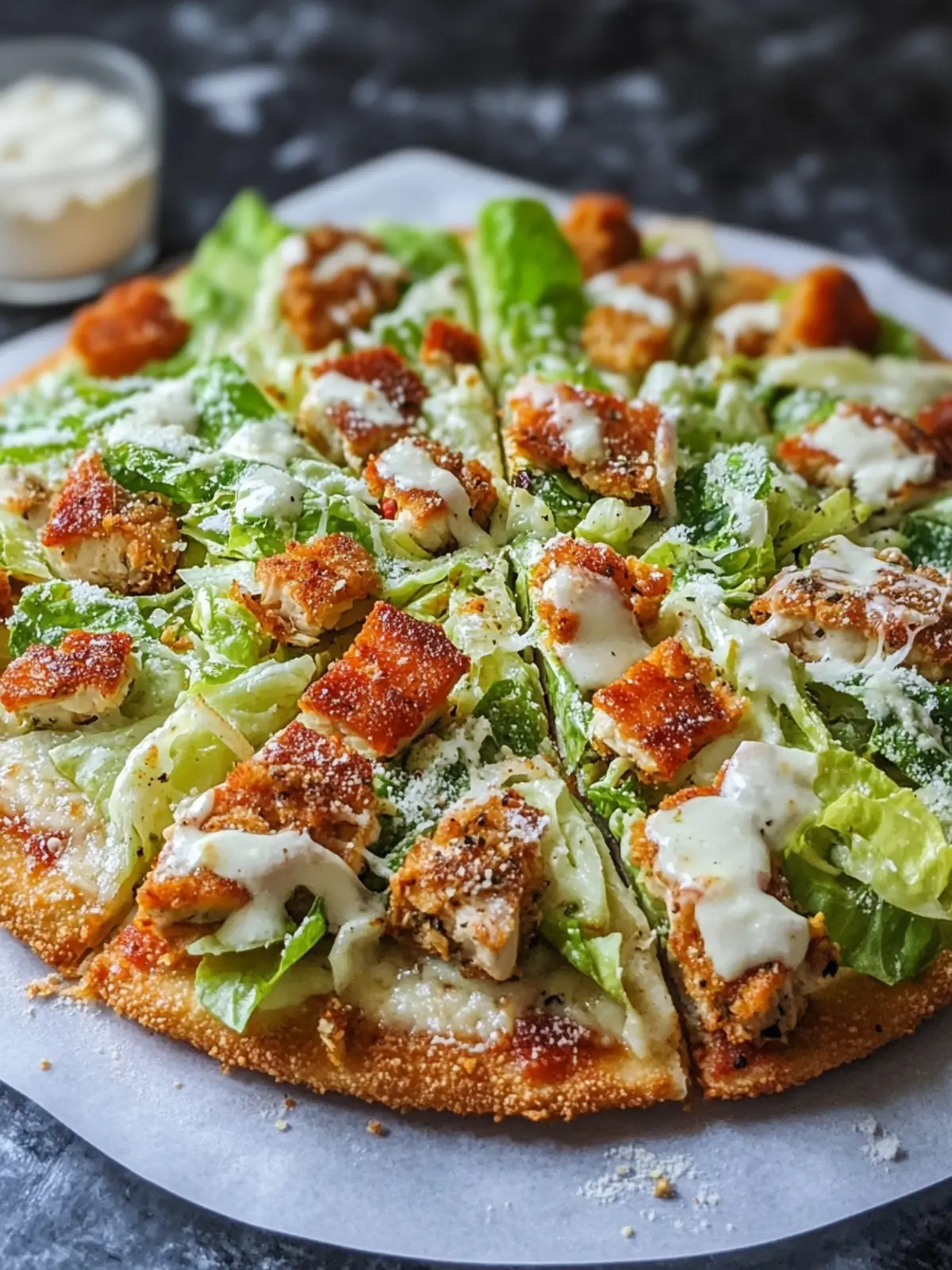 Chicken Crust Caesar Salad Pizza You’ll Crave Every Day 2 Chicken Crust Caesar Salad Pizza