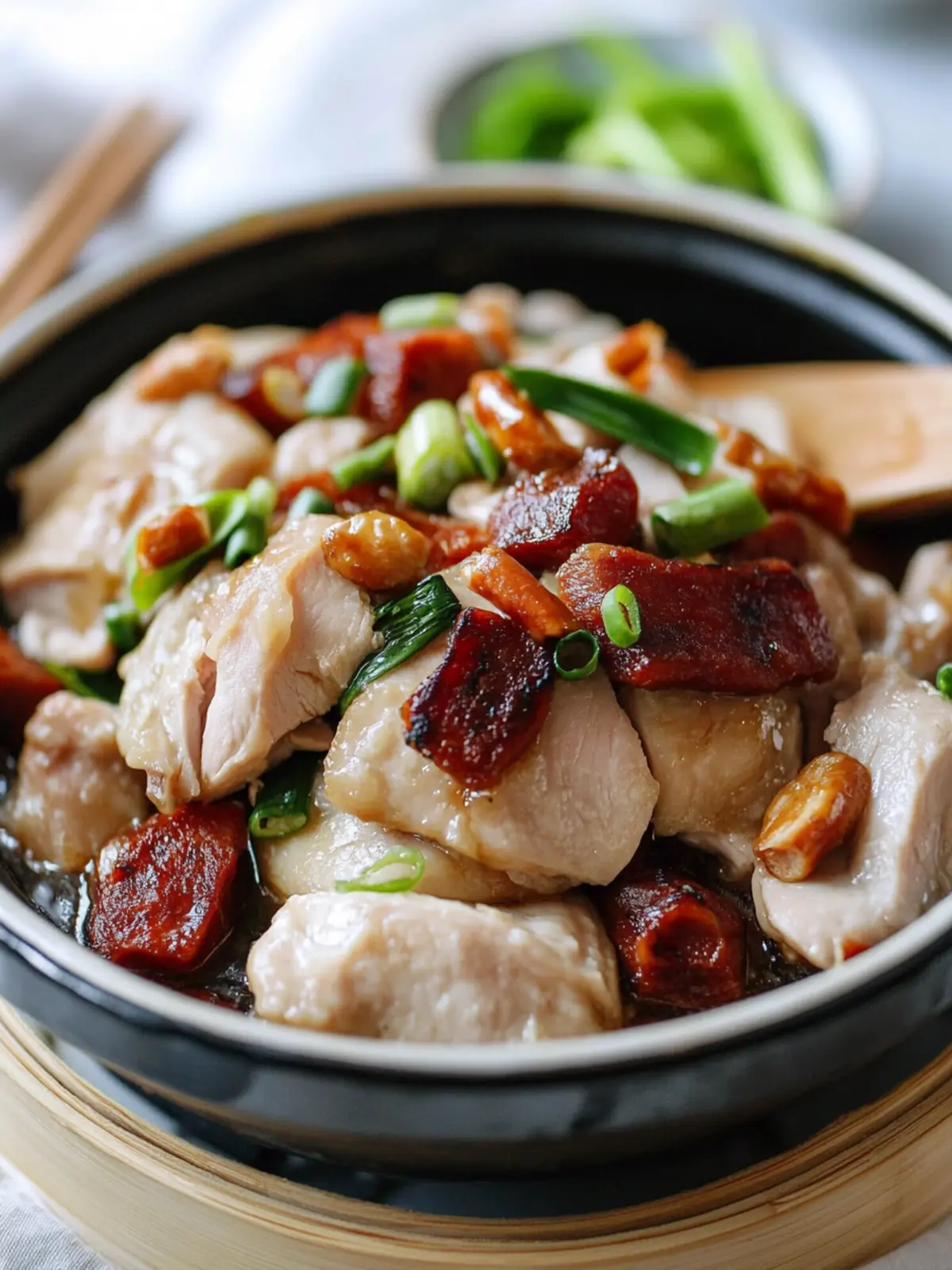 Cantonese Steamed Chicken & Chinese Sausage: Quick Comfort Food 4 Cantonese Steamed Chicken & Chinese Sausage