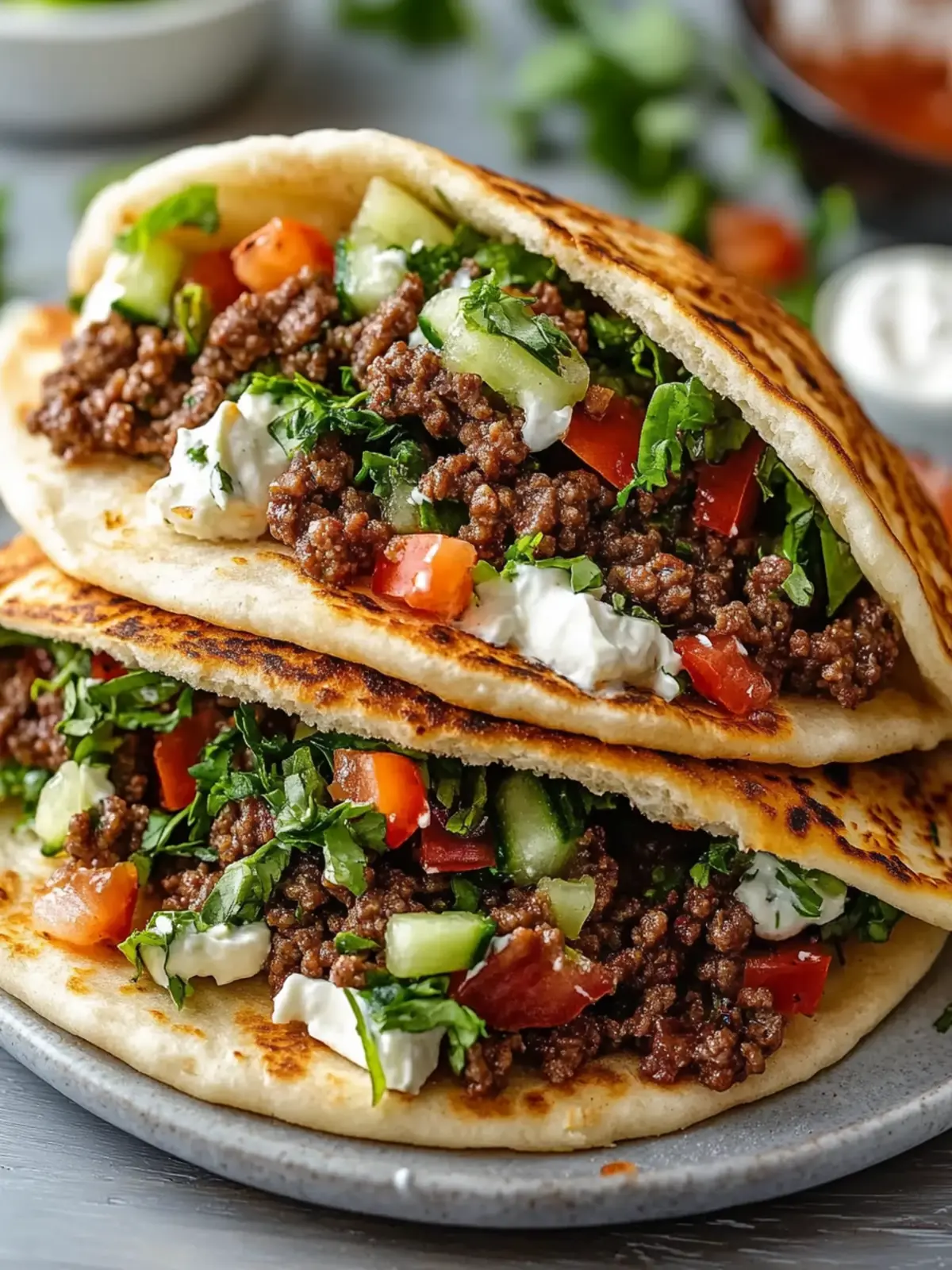 Mediterranean Ground Beef Pita Pockets for Busy Weeknights 3 Mediterranean Ground Beef Pita Pockets
