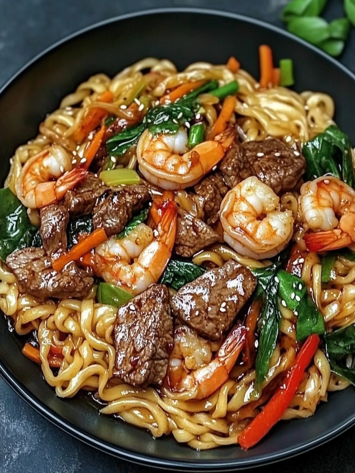 Savor Homemade Steak & Shrimp Stir-Fried Noodles Tonight 2 Steak & Shrimp Stir-Fried Noodles