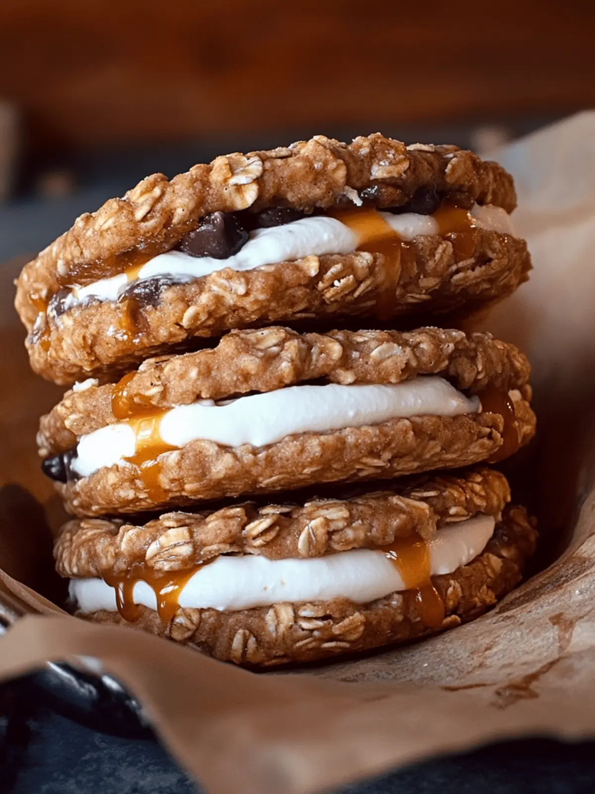 Ultimate Salted Caramel Chocolate Chip Oatmeal Cream Pies 5 Salted Caramel Chocolate Chip Oatmeal Cream Pies