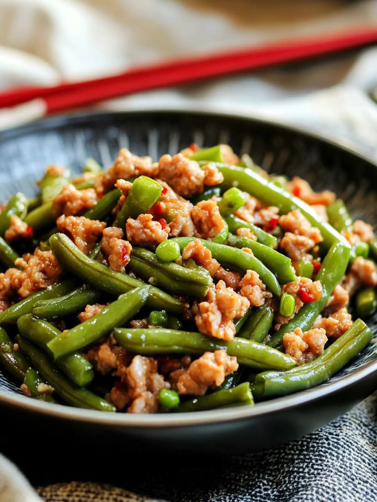 Quick and Tasty Chinese Stir-Fried Green Beans with Minced Pork 5 Chinese Stir-Fried Green Beans with Minced Pork