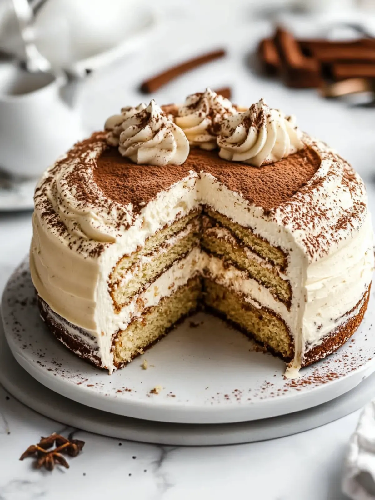 The BEST Tiramisu Cake with Lush Mascarpone Frosting 3 The BEST Tiramisu Cake with Mascarpone Frosting