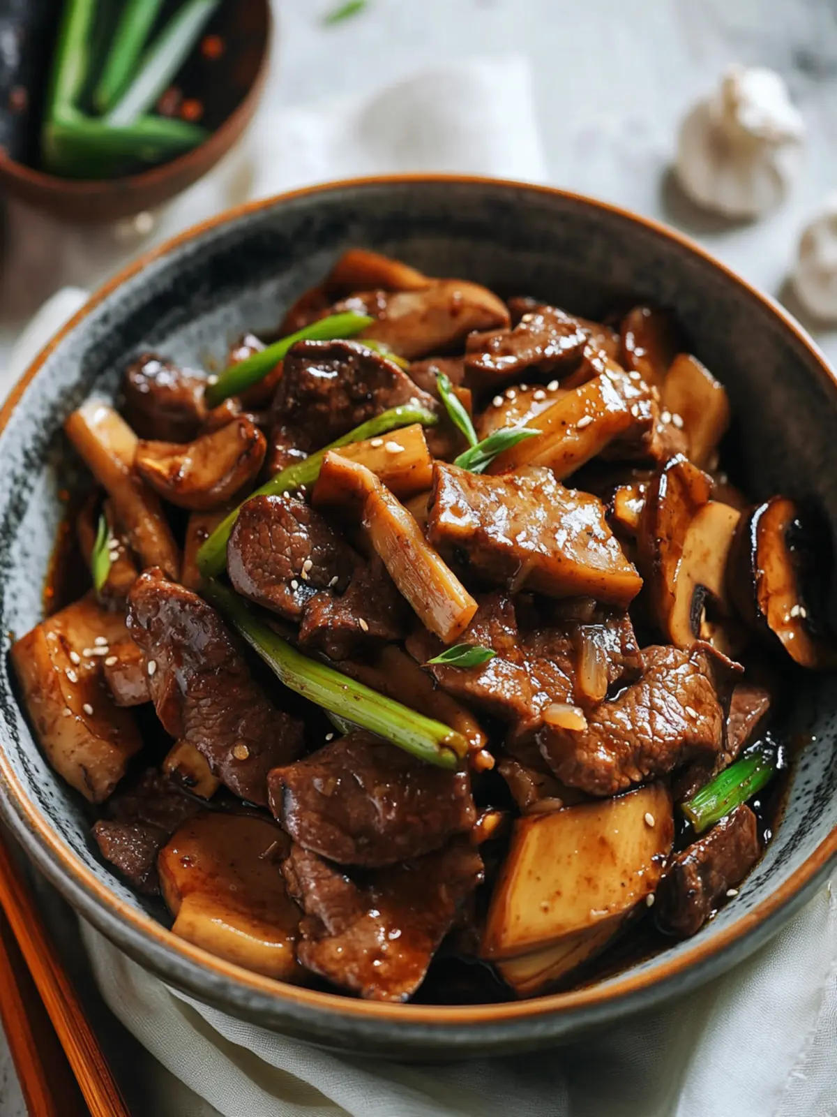 Savory Beef with Mushrooms and Bamboo Shoots Stir-Fry Magic 3 Beef with Mushrooms and Bamboo Shoots (双冬牛肉)