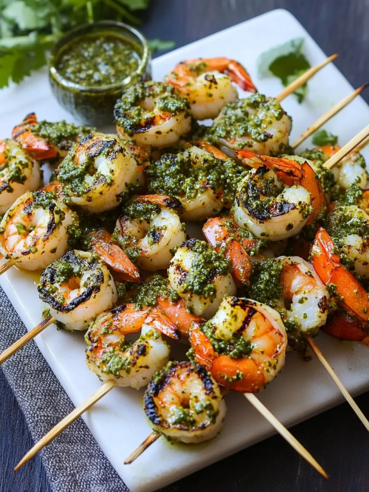 Savory Pesto Grilled Shrimp Skewers for Easy Summer Feasts 4 Pesto Grilled Shrimp