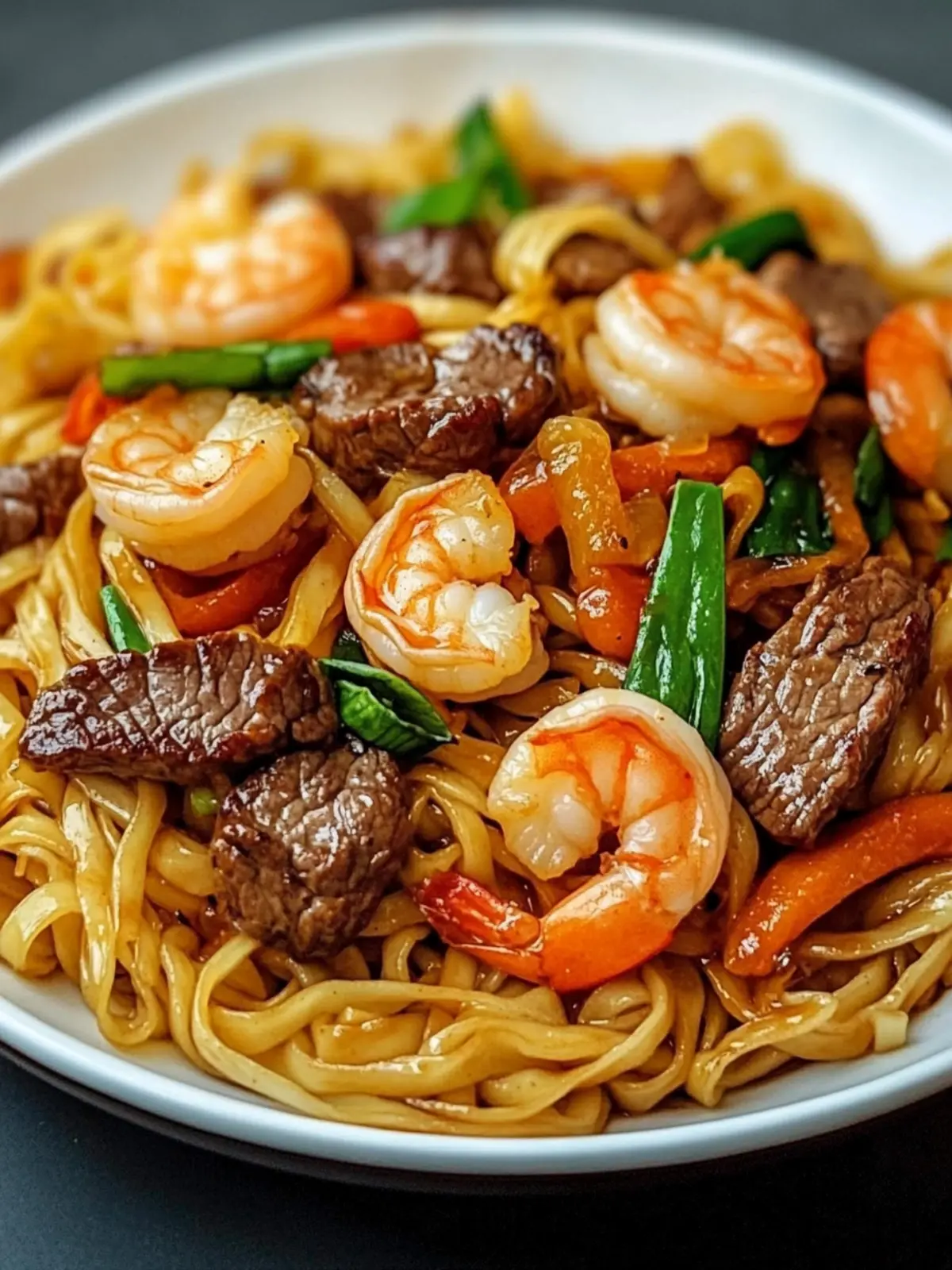 Savor Homemade Steak & Shrimp Stir-Fried Noodles Tonight 4 Steak & Shrimp Stir-Fried Noodles