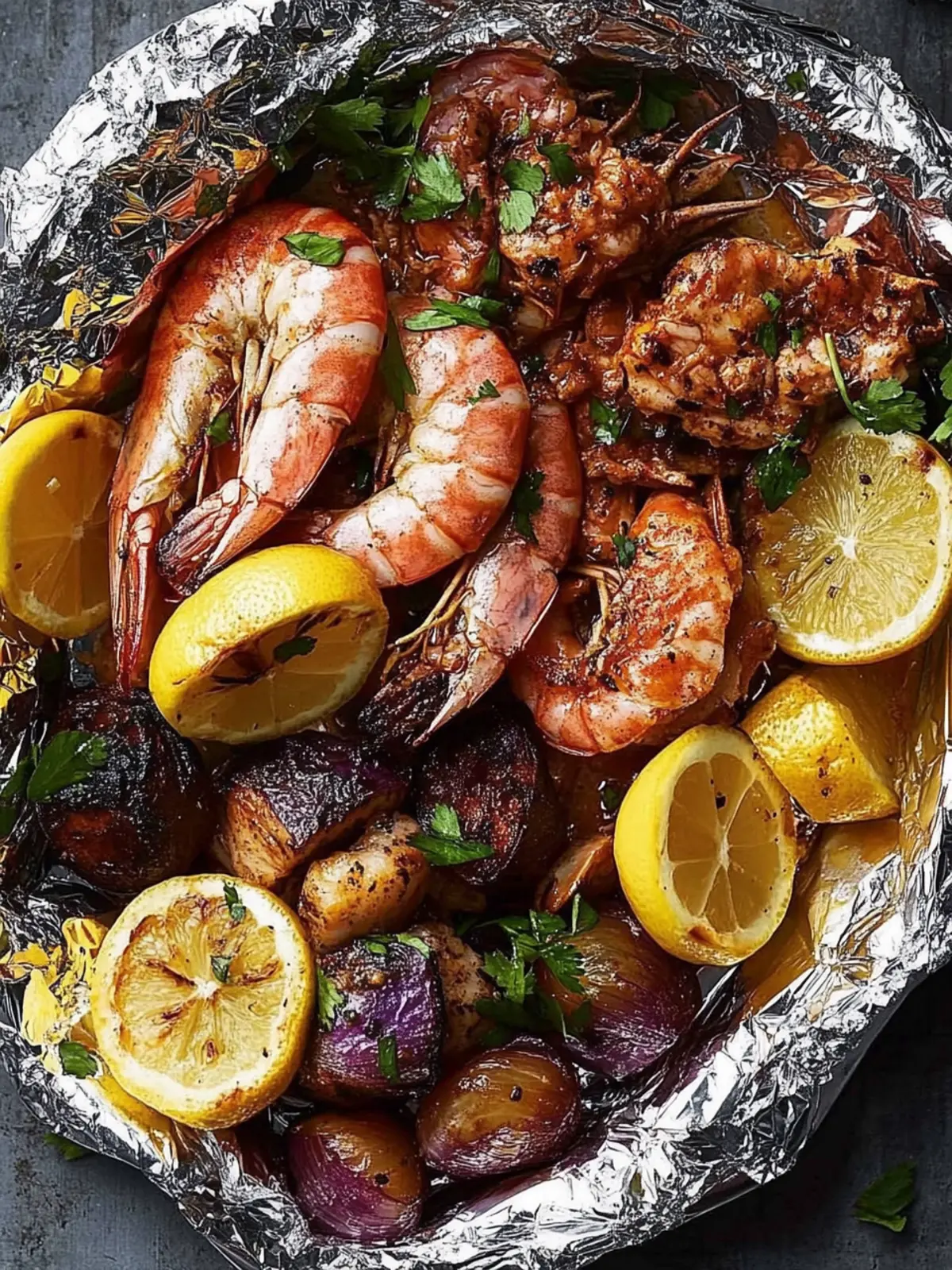 Savor Surf 'n Turf Foil Packs for Effortless Summer Grilling 4 Surf 'n Turf Foil Packs