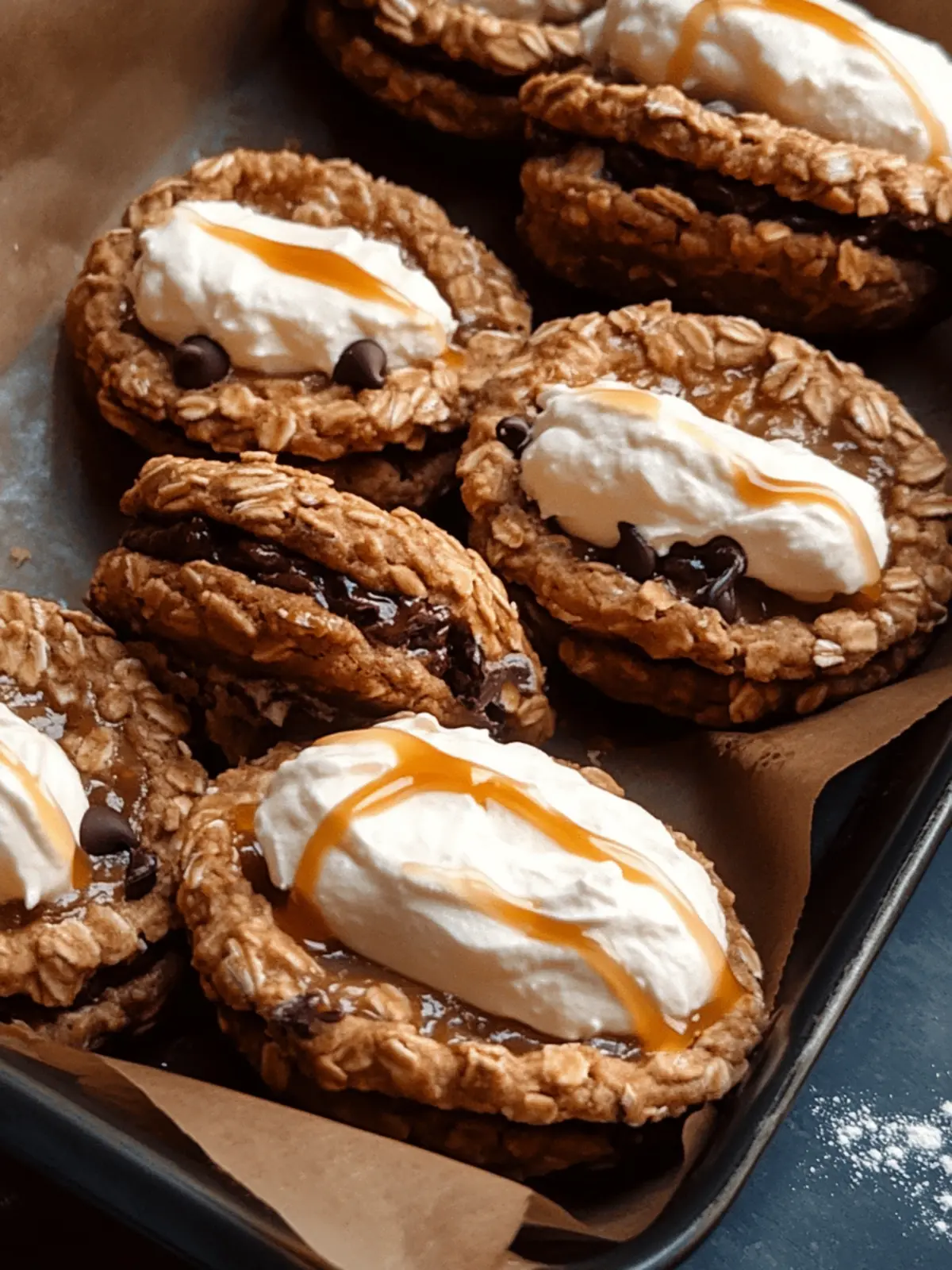Ultimate Salted Caramel Chocolate Chip Oatmeal Cream Pies 2 Salted Caramel Chocolate Chip Oatmeal Cream Pies
