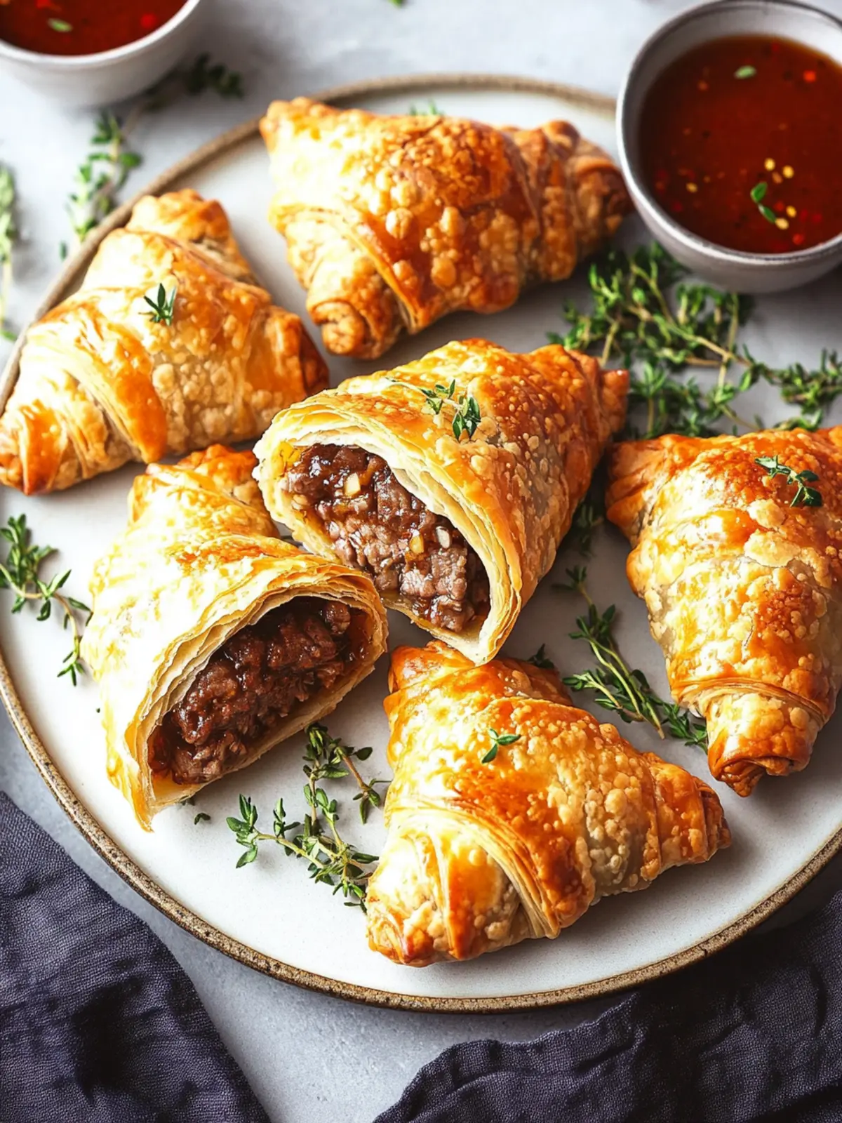 Beef Wellington Turnovers with Sweet Chili Wine Sauce Magic 4 Beef Wellington Turnovers with Sweet Chili Wine Sauce