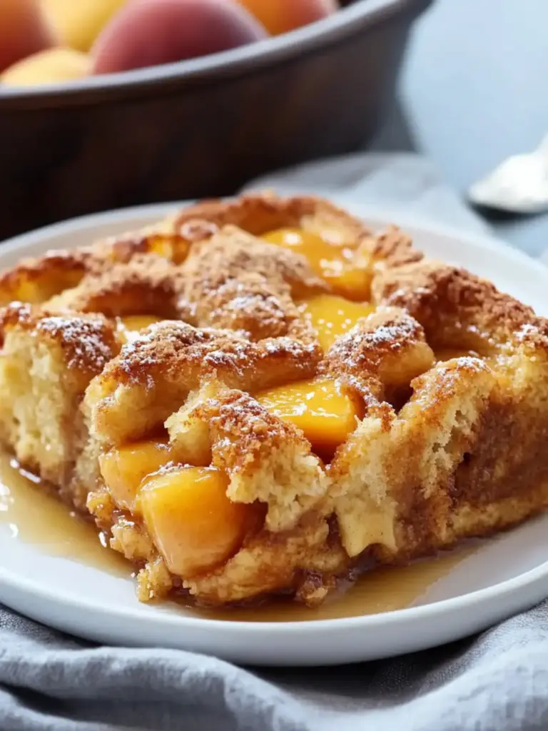 Easy Peach Cobbler French Toast Bake