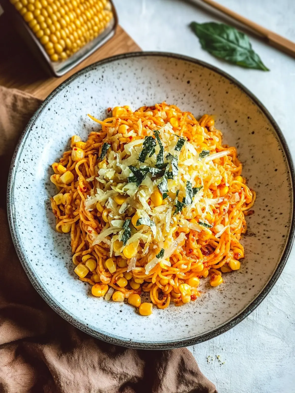 Spicy Noodles With Korean Corn Cheese: Quick Comfort Food Delight 3 Spicy Noodles With Korean Corn Cheese