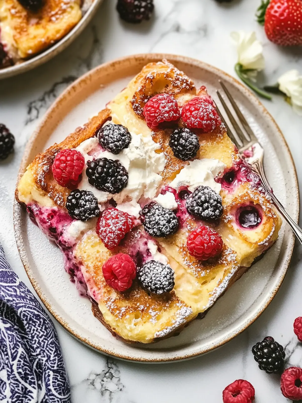 Berries & Cream French Toast Casserole for Lazy Brunch Mornings 2 Berries & Cream French Toast Casserole