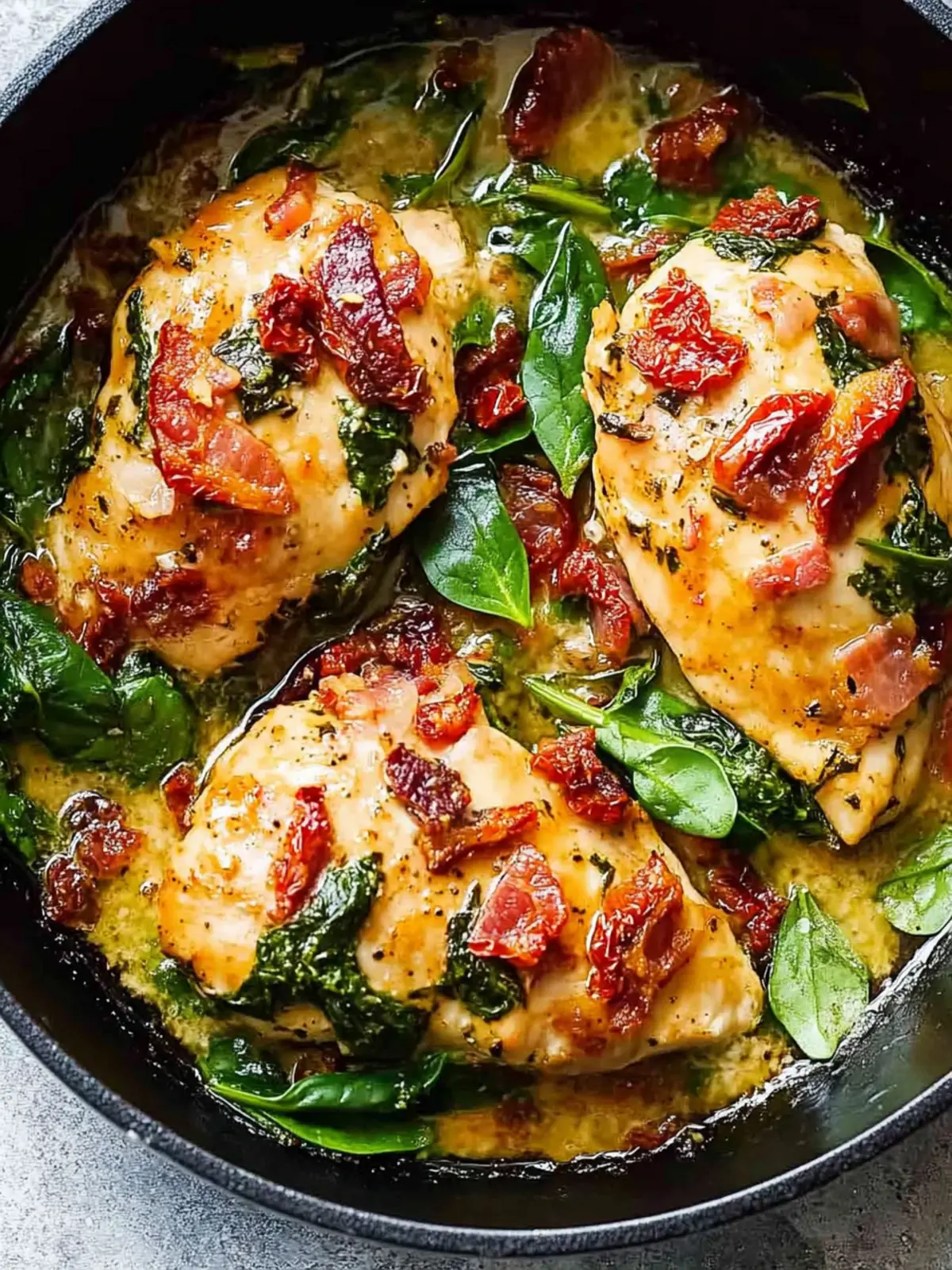 Sun-Dried Tomato, Spinach, and Bacon Chicken Bliss 4 Sun-Dried Tomato, Spinach, and Bacon Chicken