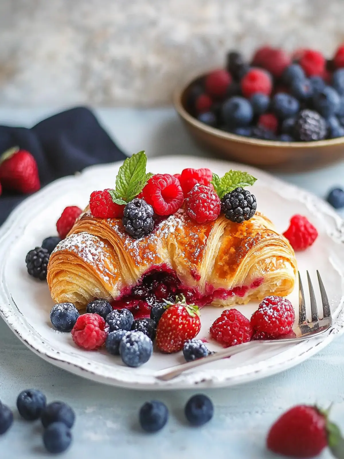 Berry Croissant Bake: Your Dreamy Make-Ahead Breakfast Delight 2 Berry Croissant Bake
