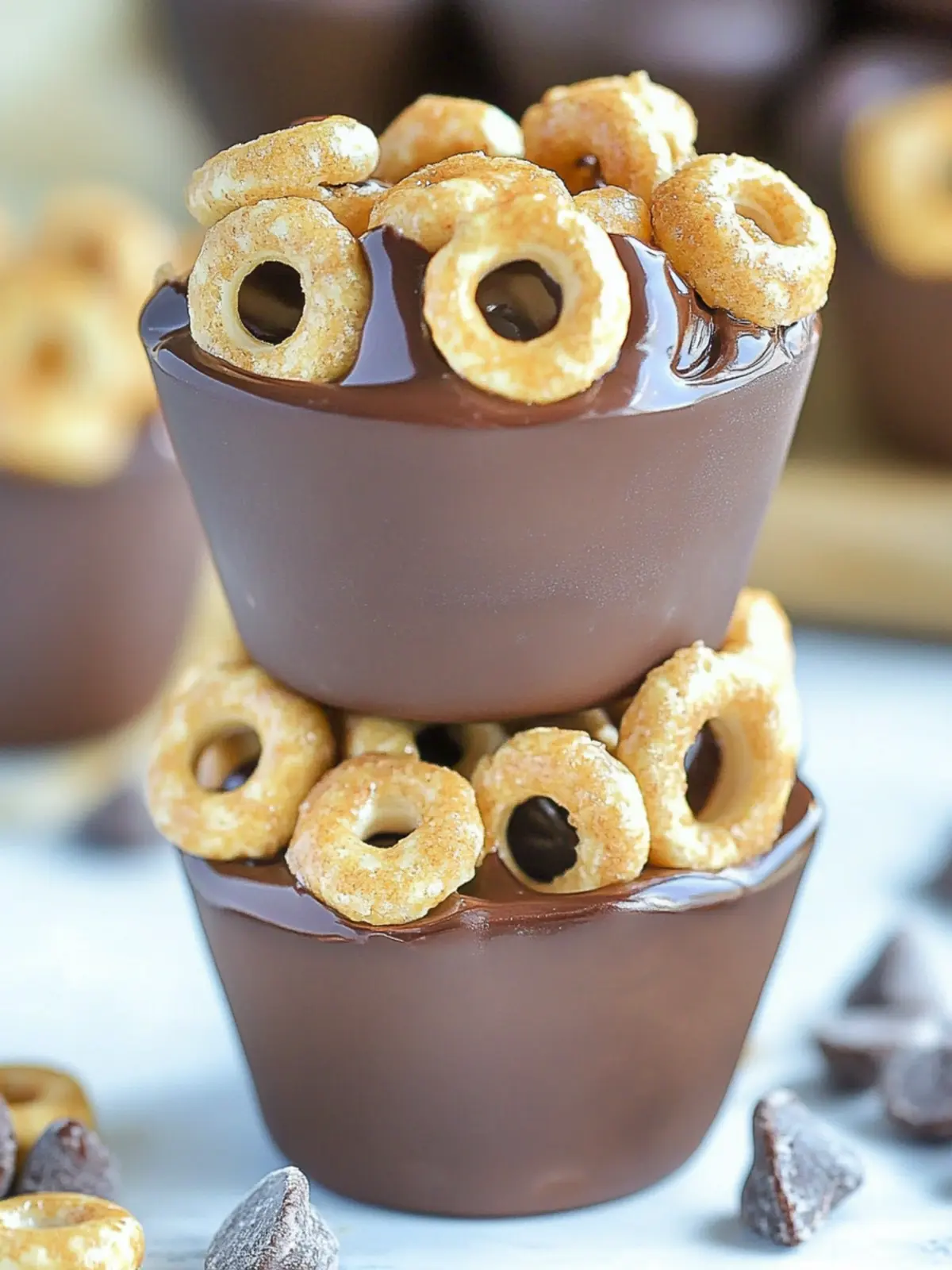 Delicious No-Bake Chocolate Peanut Butter Cheerios Cups 3 Chocolate Peanut Butter Cheerios Cups