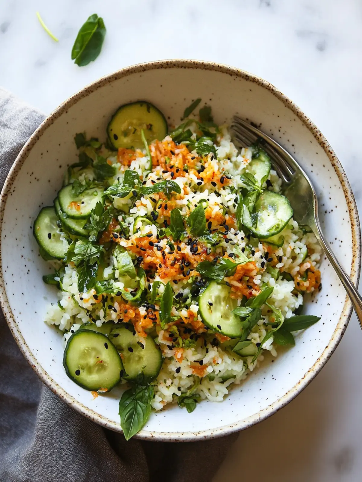 Crispy Rice Salad with Cucumbers and Herbs for a Fresh Twist 3 Crispy Rice Salad with Cucumbers and Herbs