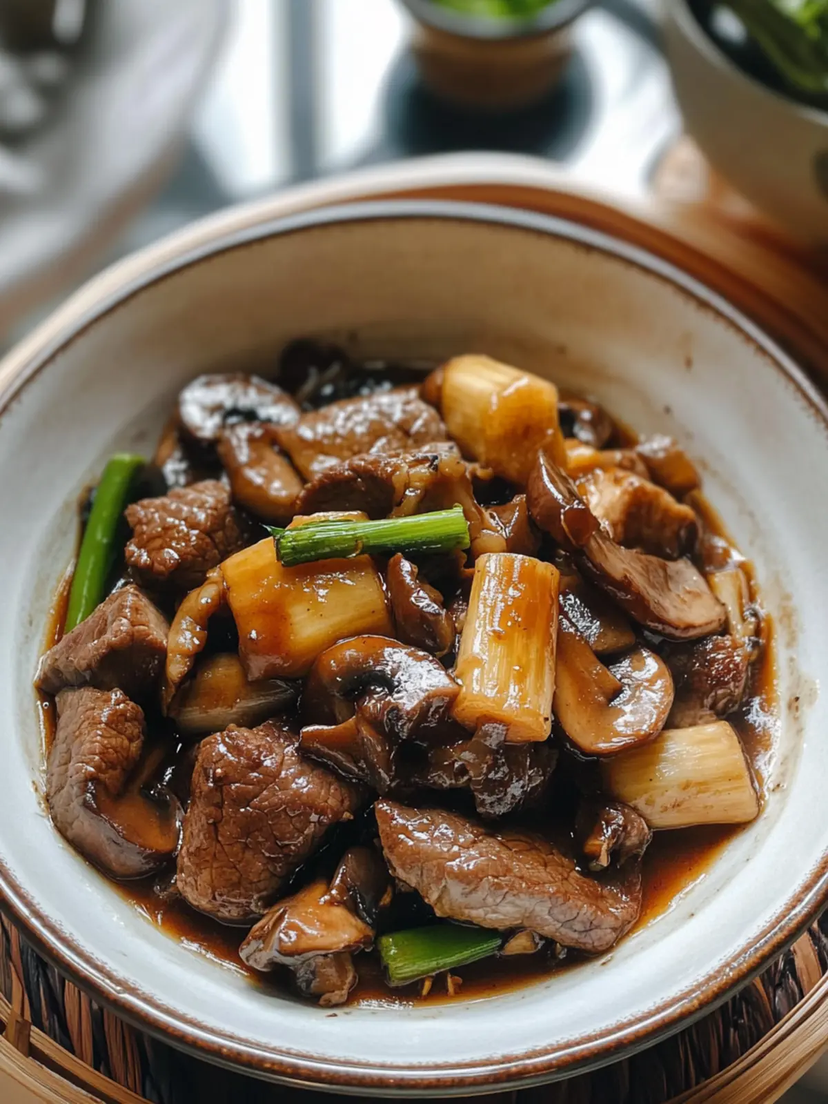 Savory Beef with Mushrooms and Bamboo Shoots Stir-Fry Magic 5 Beef with Mushrooms and Bamboo Shoots (双冬牛肉)