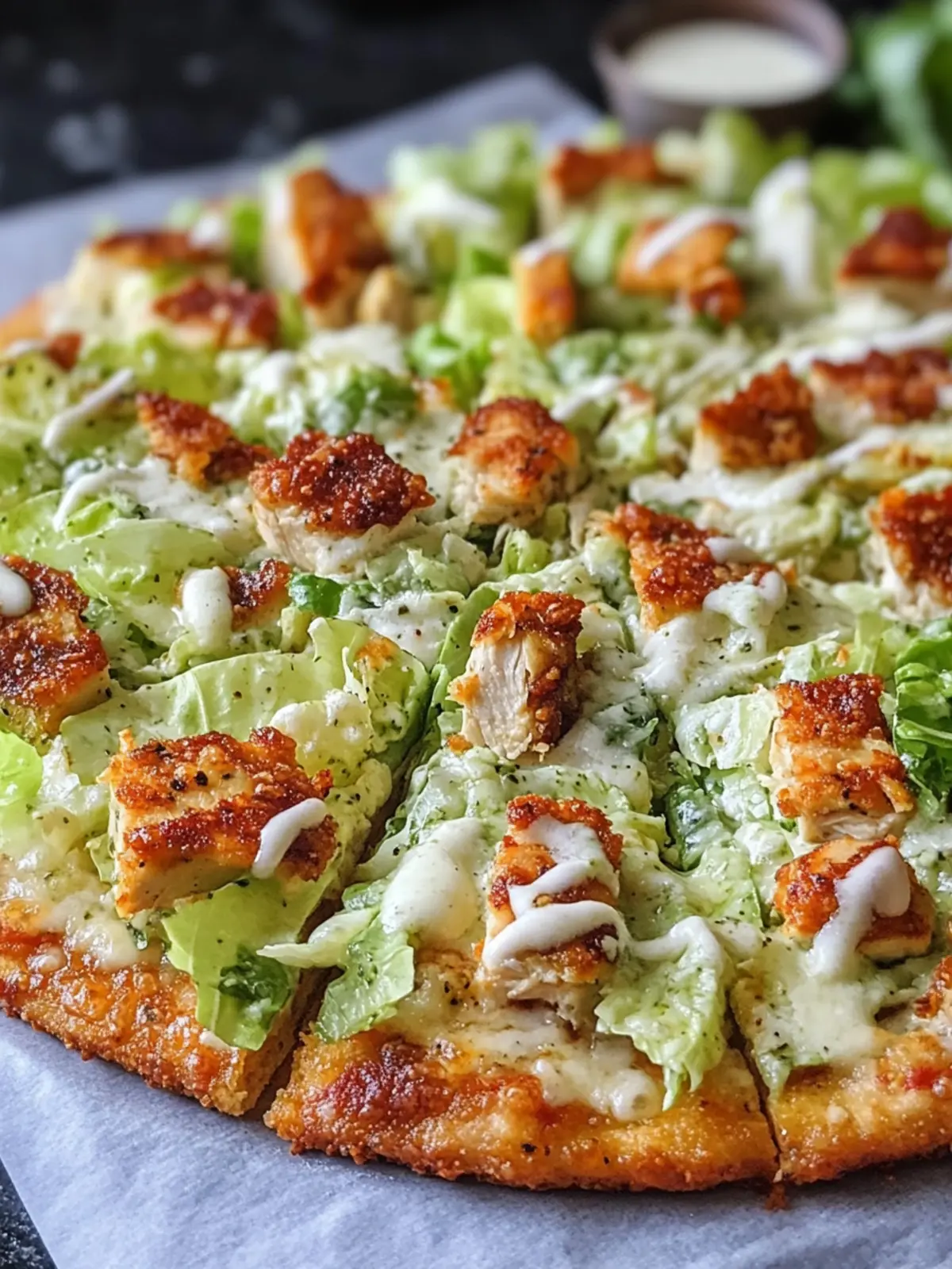 Chicken Crust Caesar Salad Pizza You’ll Crave Every Day 4 Chicken Crust Caesar Salad Pizza