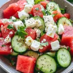 SIMPLE Watermelon + Cucumber + Feta Salad for Summer Refreshment 10 SIMPLE Watermelon + Cucumber + Feta Salad