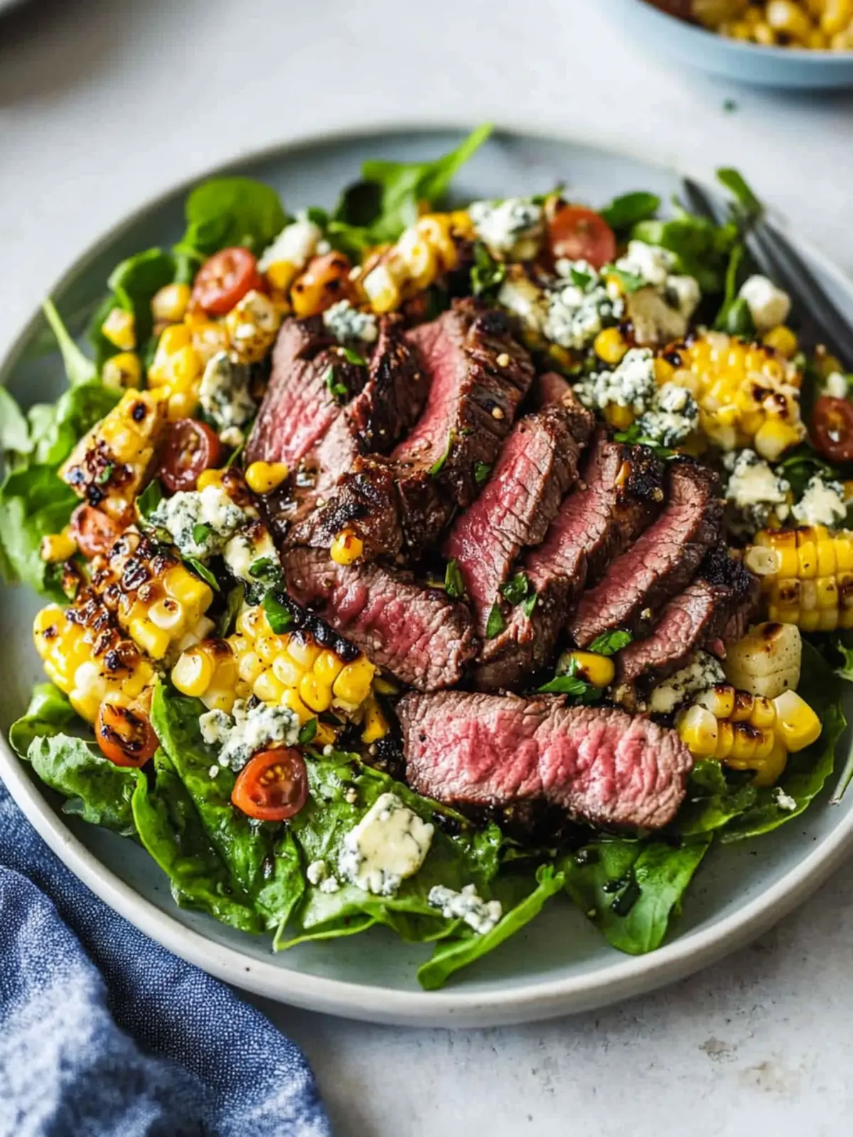 Balsamic Steak Gorgonzola Salad with Grilled Corn Bliss 5 Balsamic Steak Gorgonzola Salad with Grilled Corn